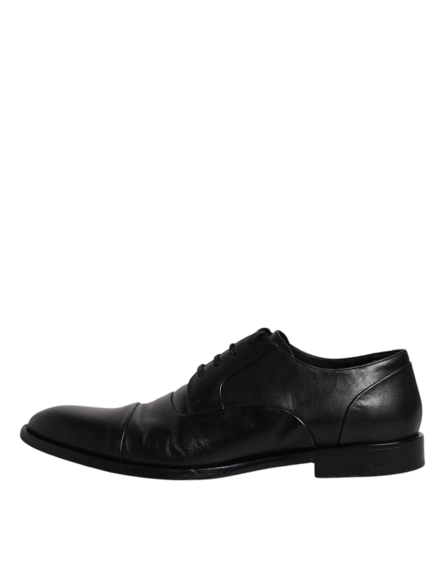 Dolce & Gabbana Black Leather Lace Up Men Derby Formal Shoes EU41 / US8