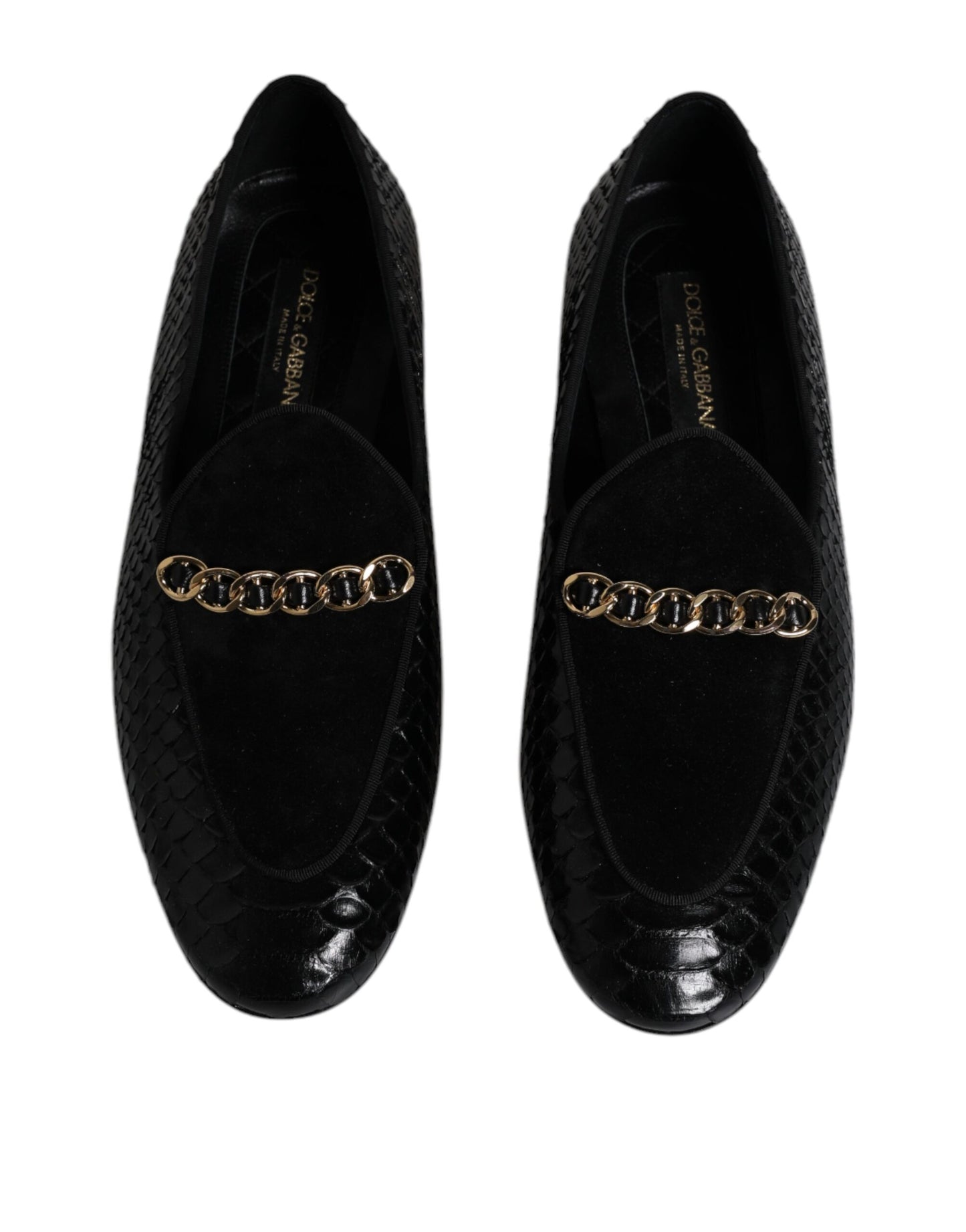 Dolce & Gabbana Black Exotic Leather Loafers Men Dress Shoes EU43 / US10