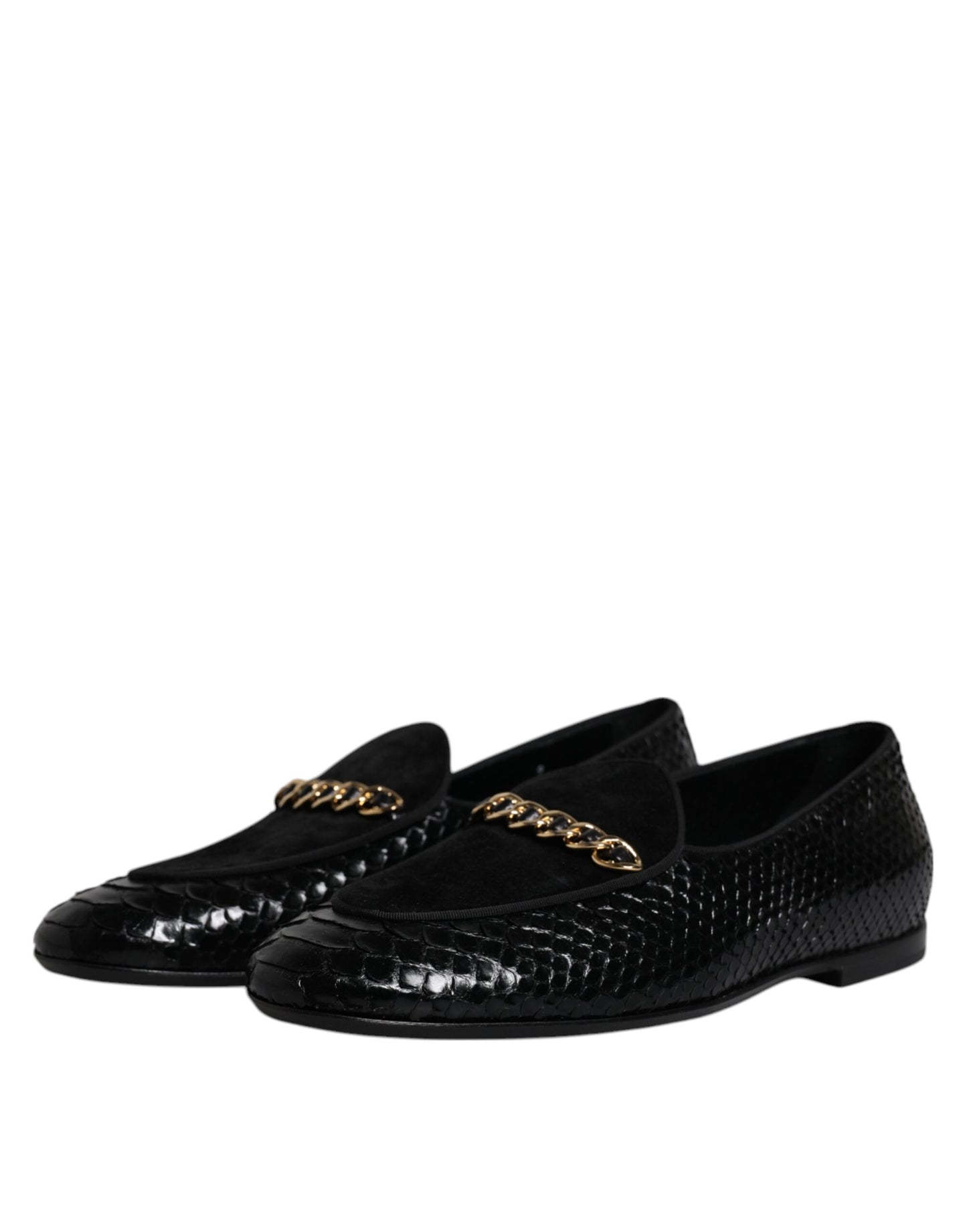 Dolce & Gabbana Black Exotic Leather Loafers Men Dress Shoes EU43 / US10