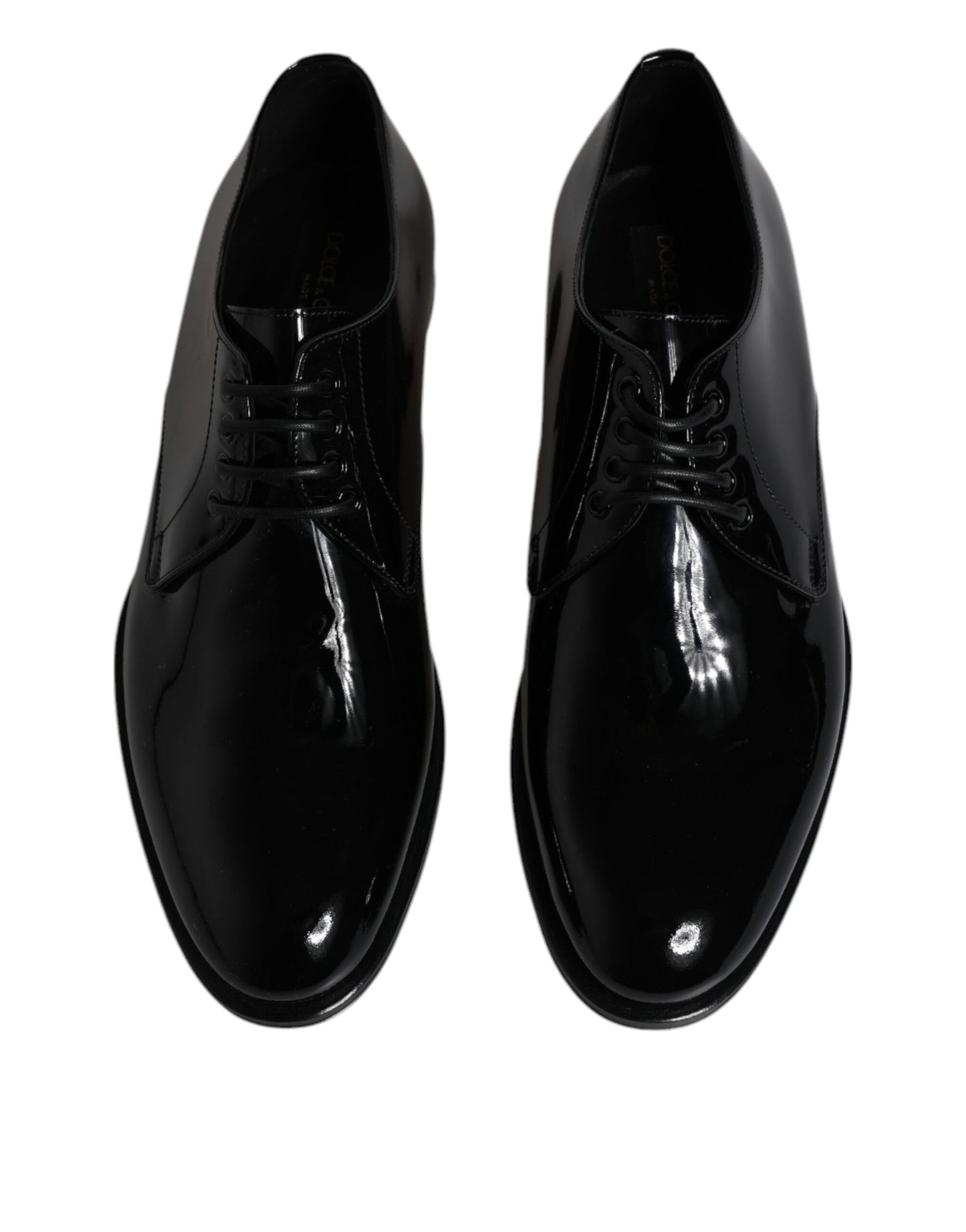 Dolce & Gabbana Black Patent Leather Derby Formal Dress Shoes EU40 / US7