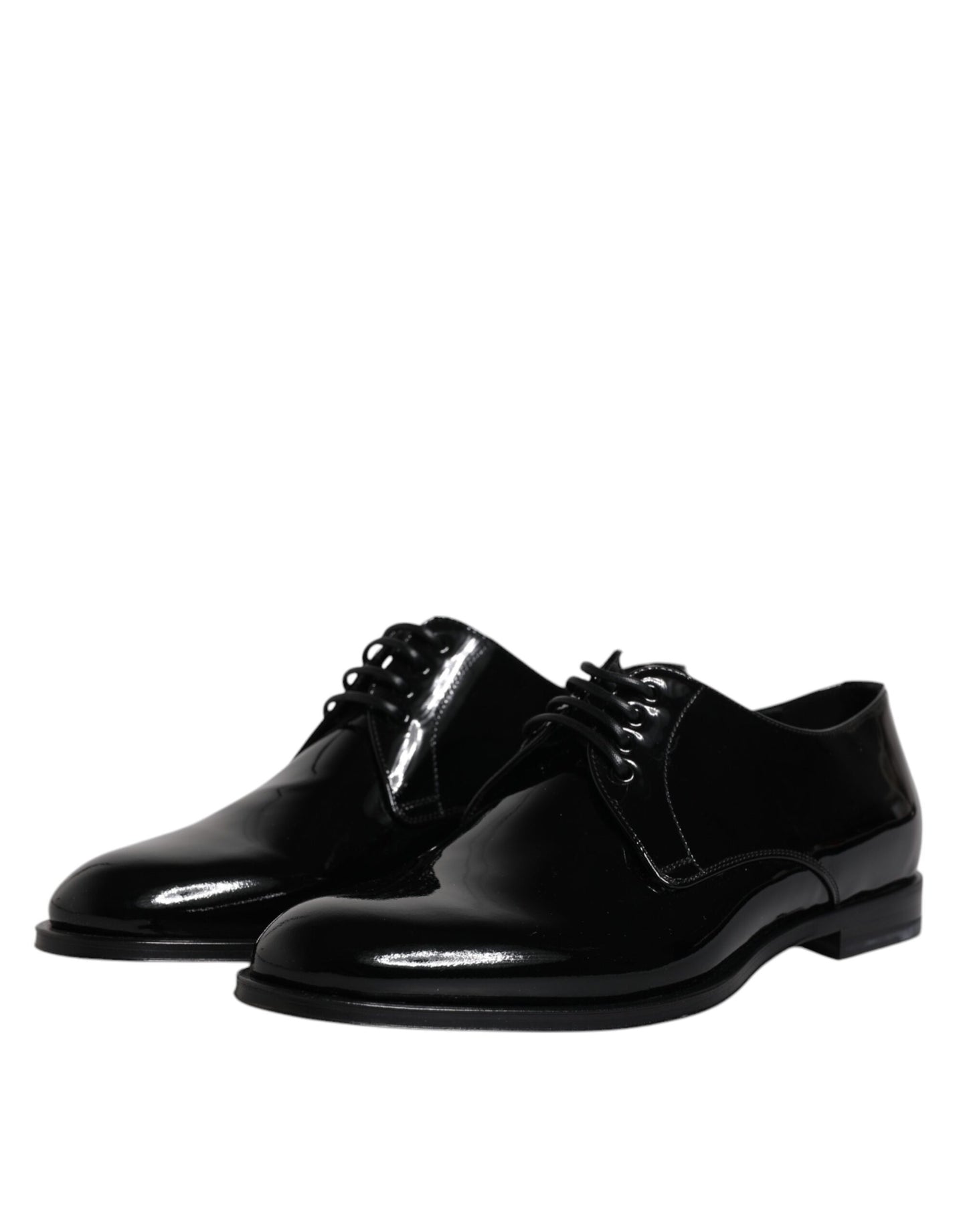 Dolce & Gabbana Black Patent Leather Derby Formal Dress Shoes EU40 / US7