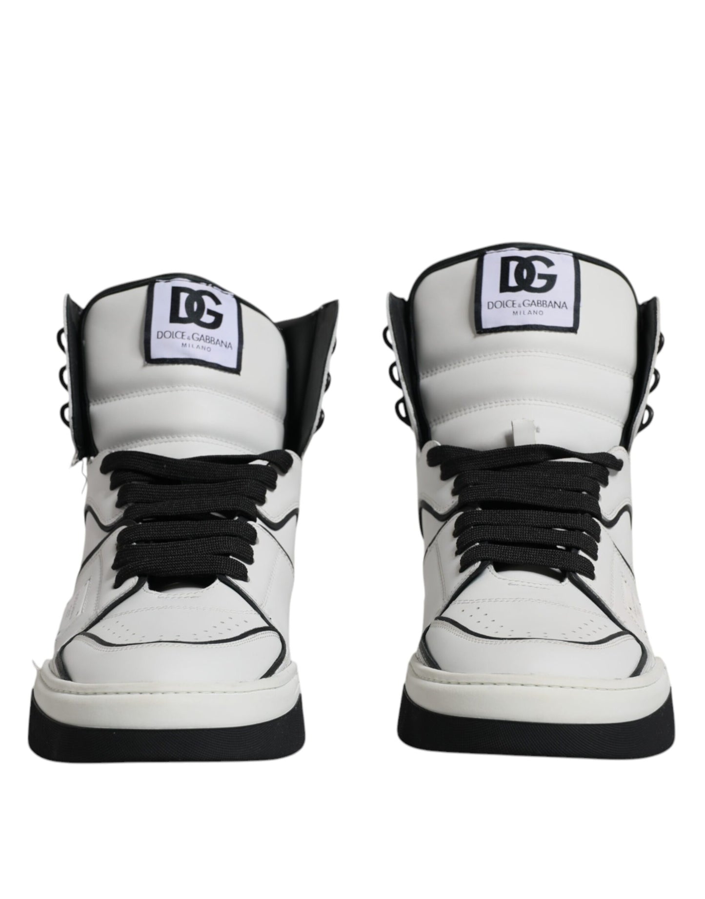 Dolce & Gabbana White Leather High Top Men Sneakers Shoes EU44 / US11