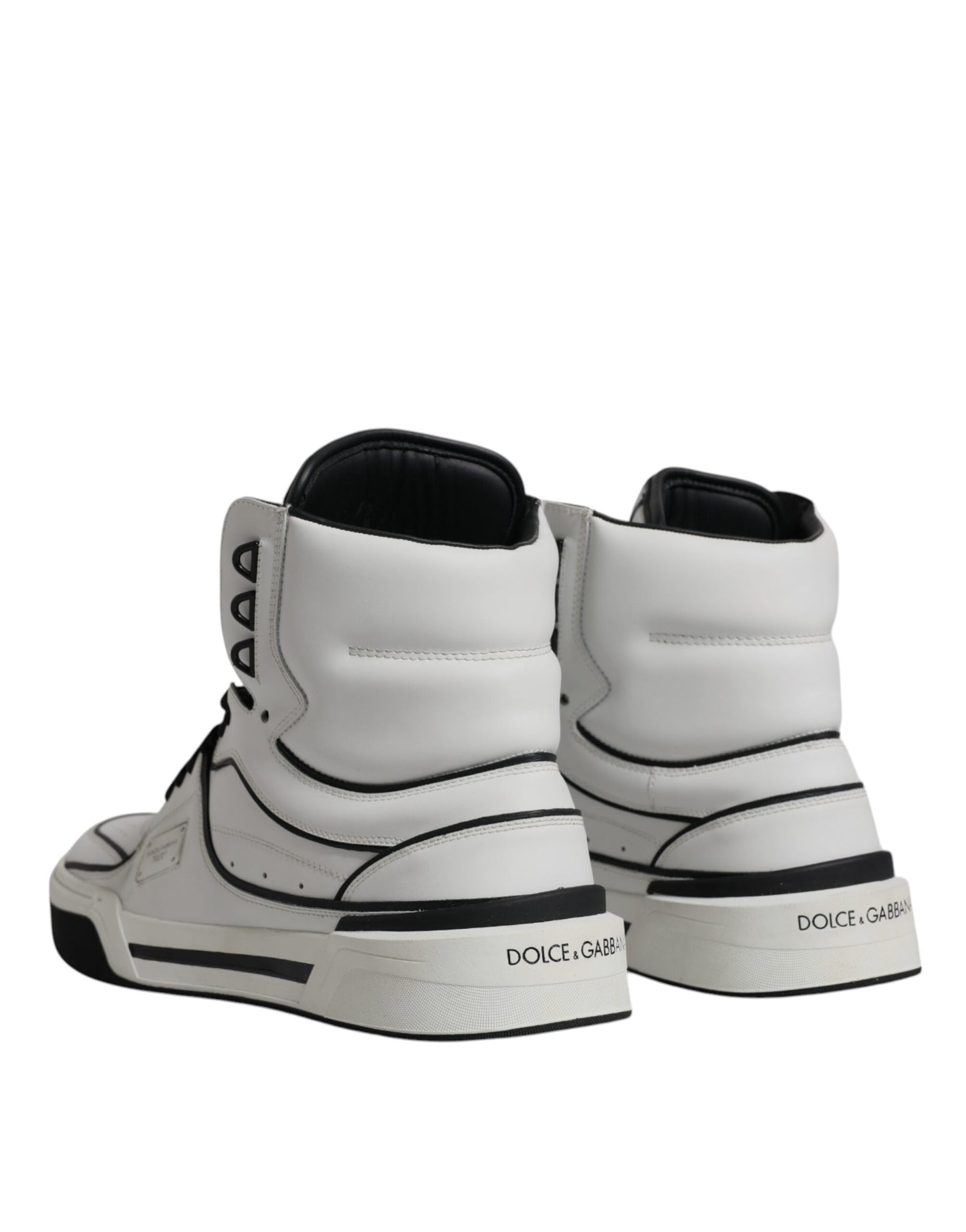 Dolce & Gabbana White Leather High Top Men Sneakers Shoes EU44 / US11