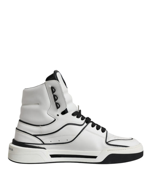 Dolce & Gabbana White Leather High Top Men Sneakers Shoes EU44 / US11