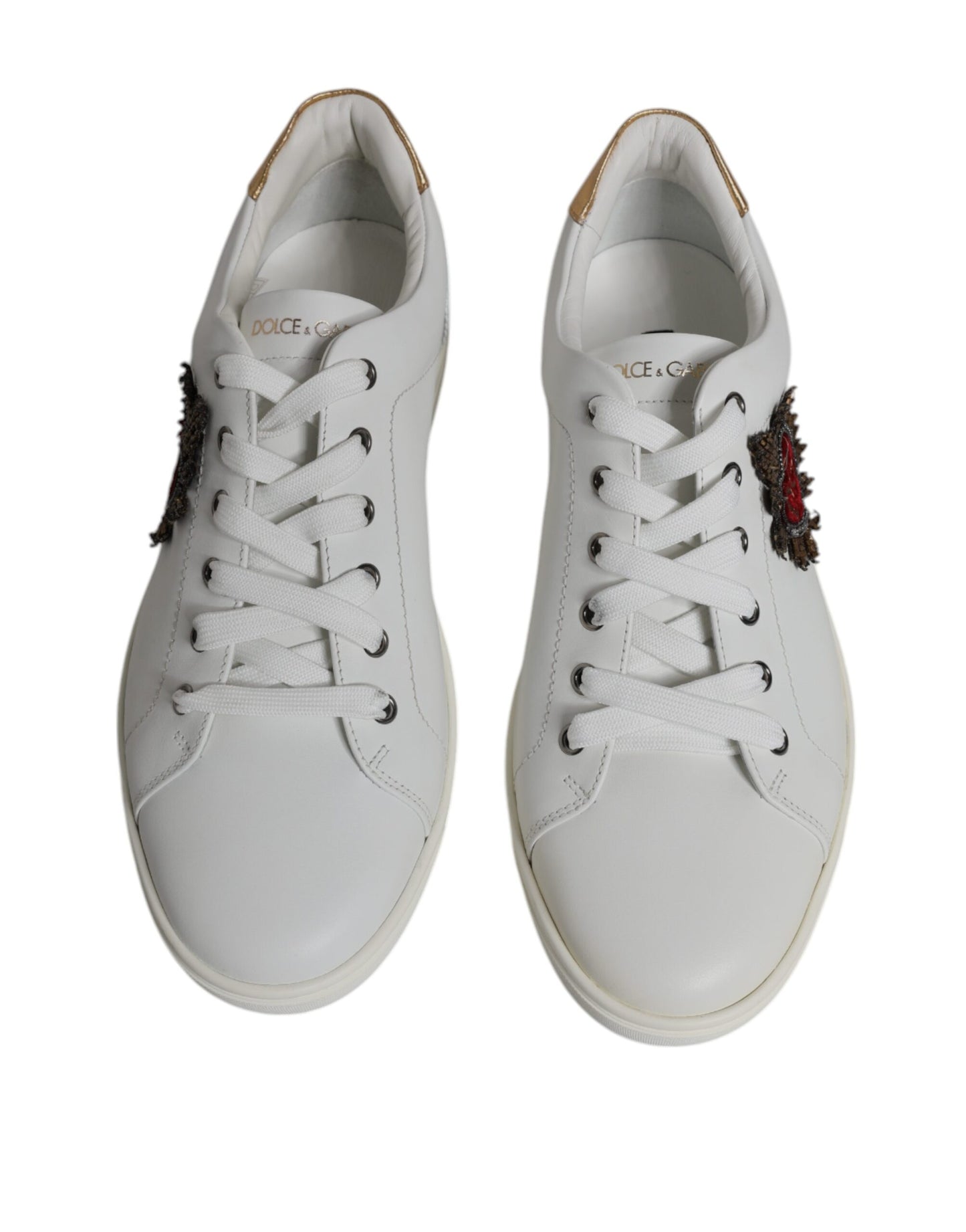 Dolce & Gabbana White London Heart Low Top Sneakers Shoes EU42 / US9