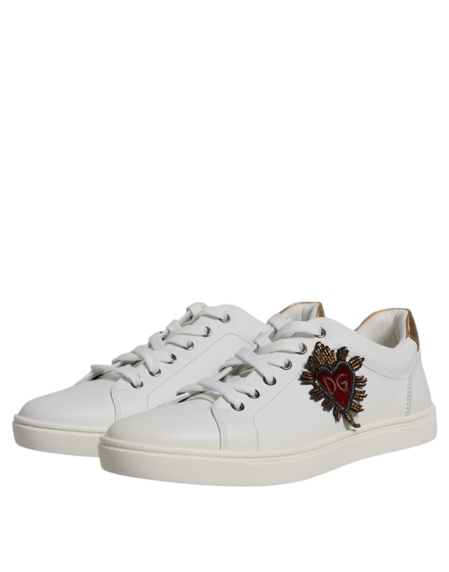 Dolce & Gabbana White London Heart Low Top Sneakers Shoes EU42 / US9