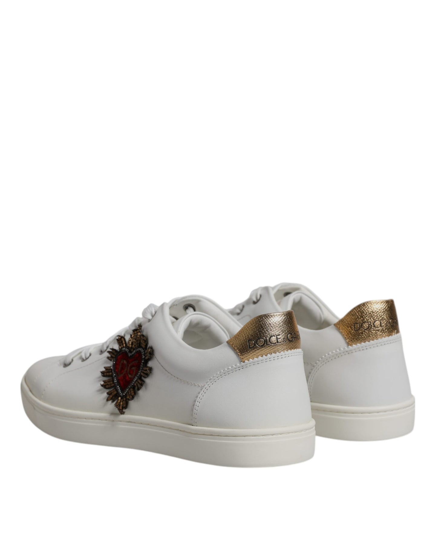 Dolce & Gabbana White London Heart Low Top Sneakers Shoes EU42 / US9