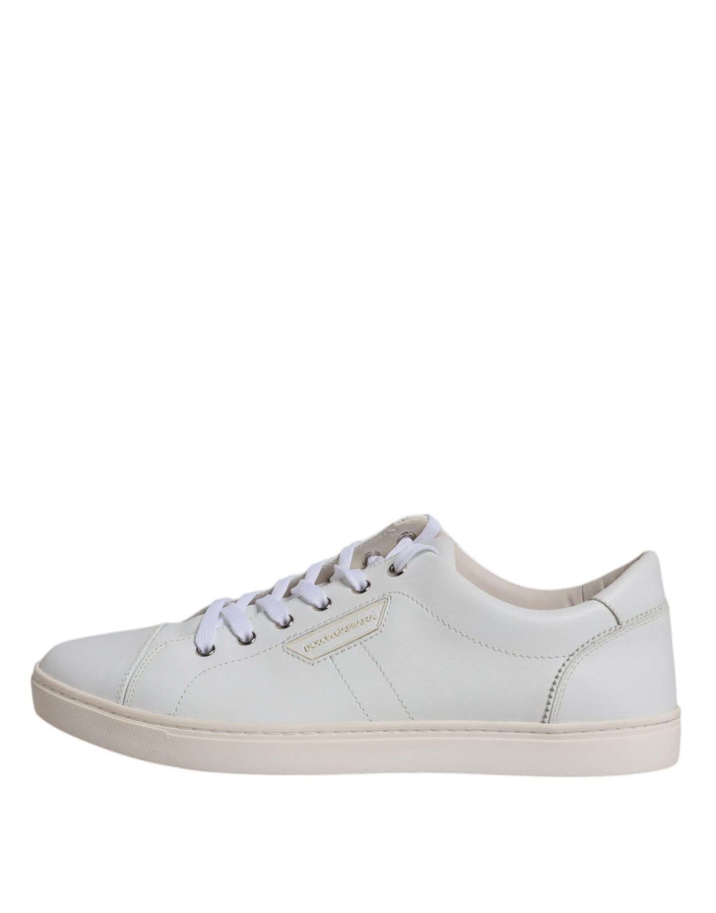 Dolce & Gabbana White Leather Low Top Men Sneakers Shoes EU43 / US10