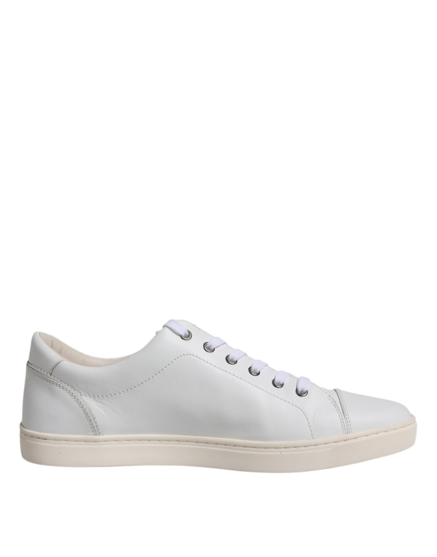 Dolce & Gabbana White Leather Low Top Men Sneakers Shoes EU43 / US10