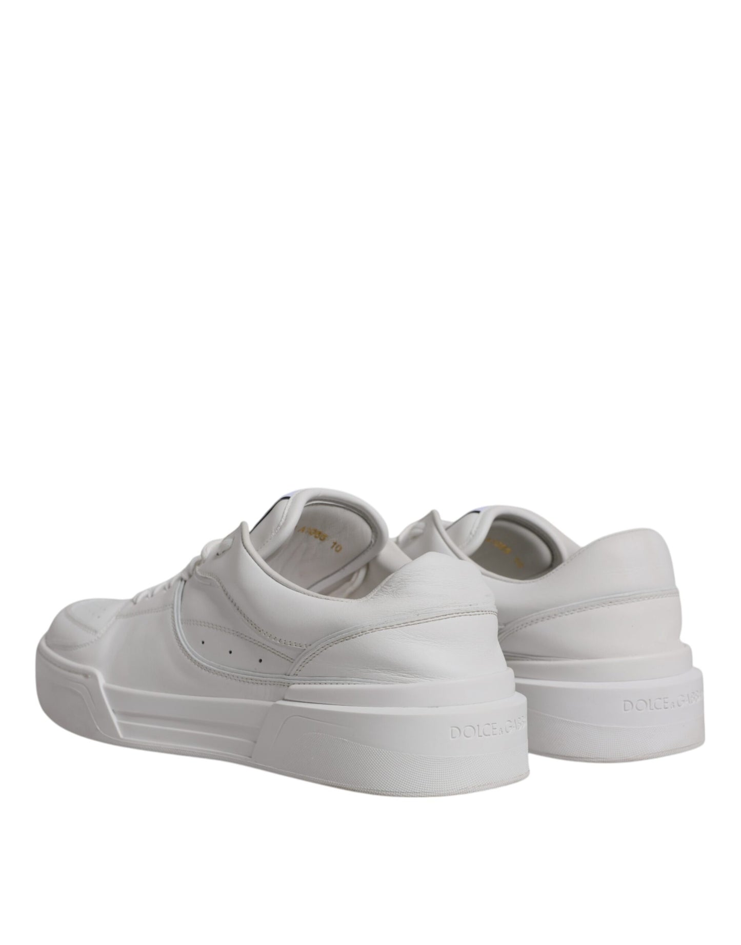 Dolce & Gabbana White Miami Leather Low Top Sneakers Shoes EU44 / US11