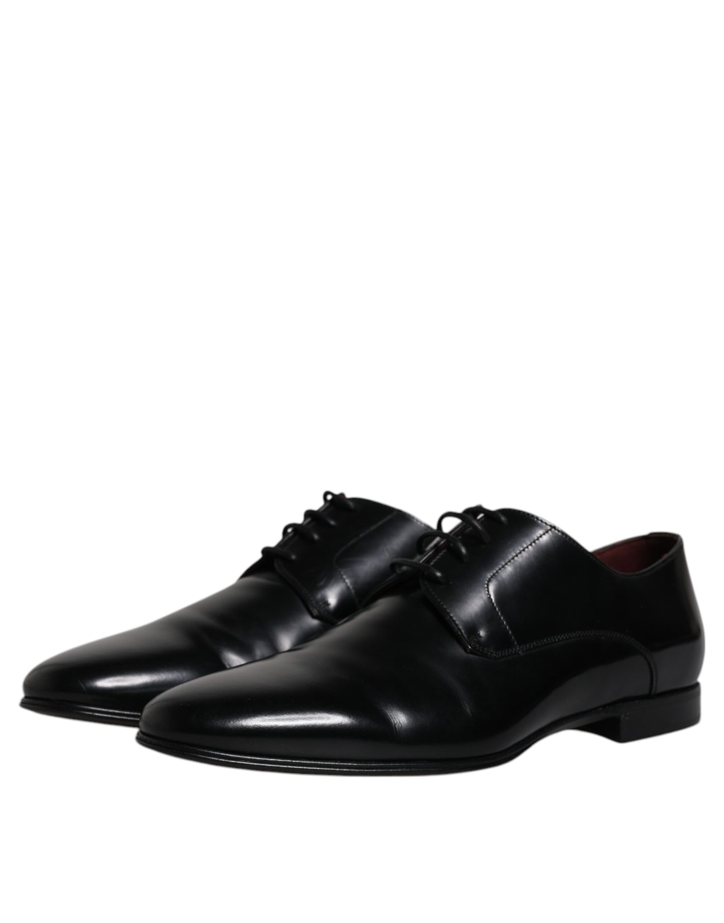 Dolce & Gabbana Black Leather Lace Up Men Derby Formal Shoes EU42 / US9