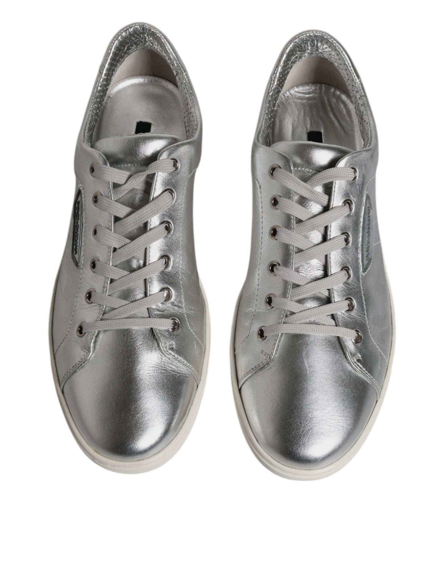 Dolce & Gabbana Silver London Low Top Leather Sneakers Shoes EU43 / US10