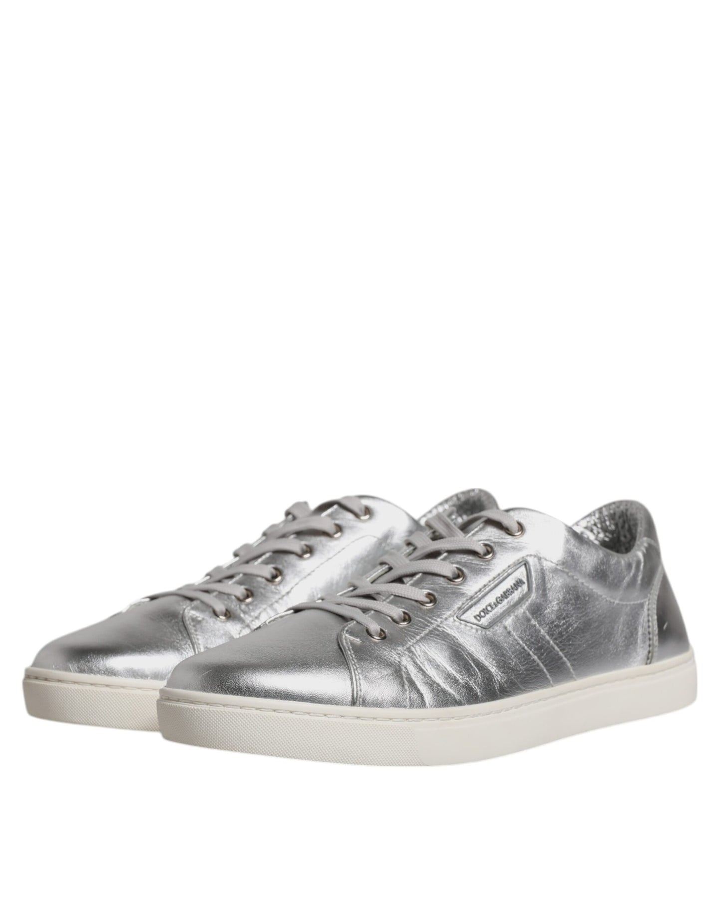 Dolce & Gabbana Silver London Low Top Leather Sneakers Shoes EU43 / US10