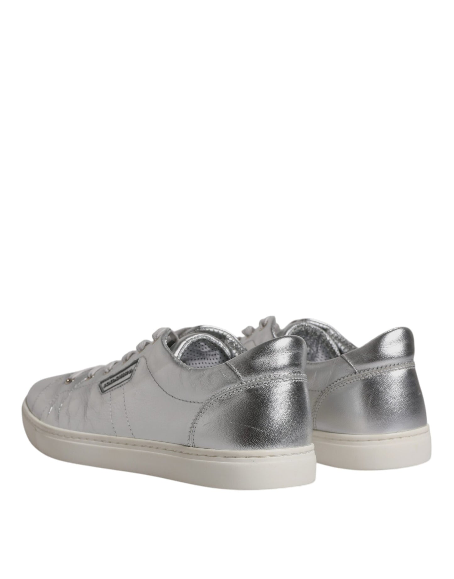 Dolce & Gabbana Silver London Low Top Leather Sneakers Shoes EU43 / US10