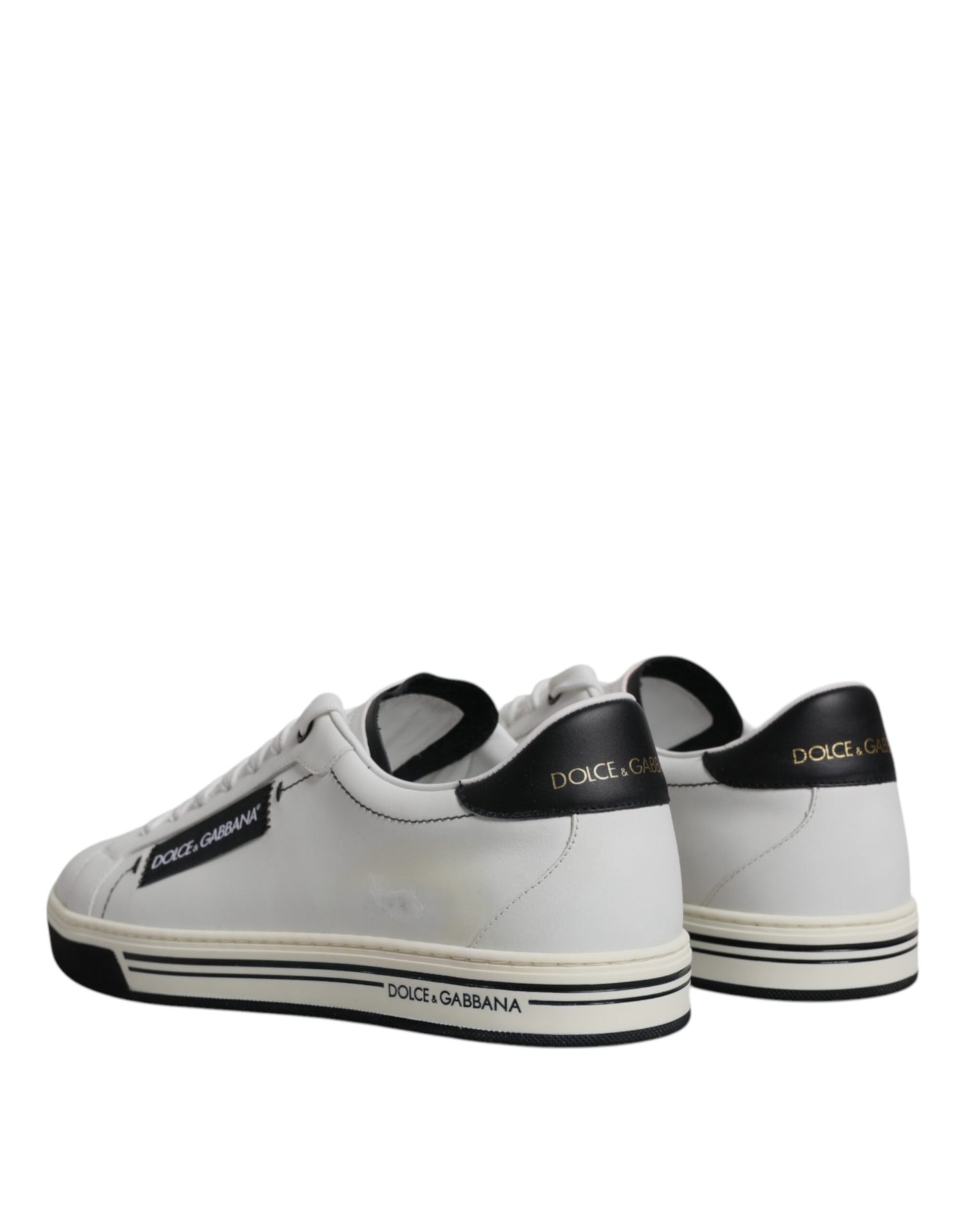 Dolce & Gabbana White Leather Low Top Men Sneakers Shoes EU41 / US8