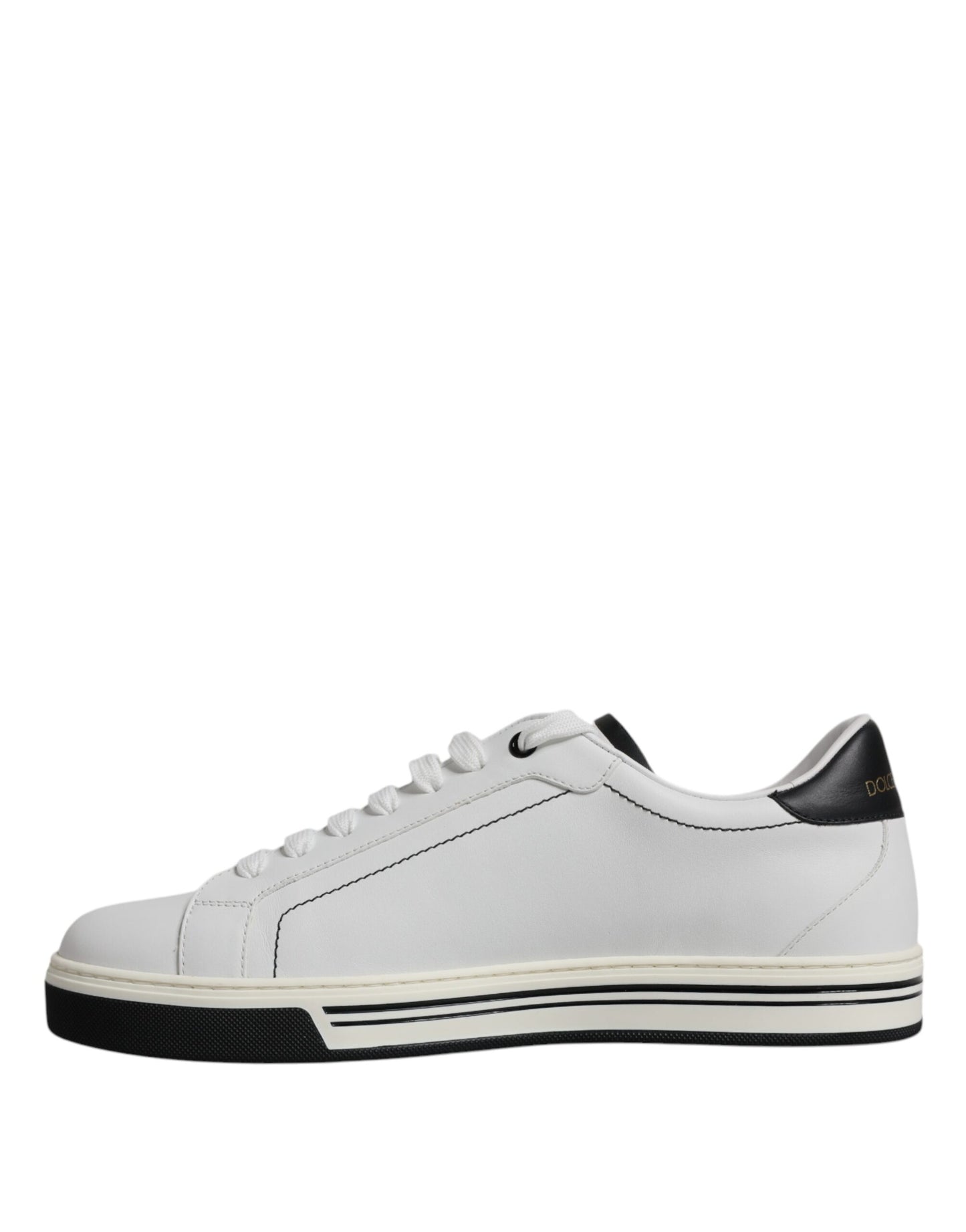 Dolce & Gabbana White Leather Low Top Men Sneakers Shoes EU41 / US8