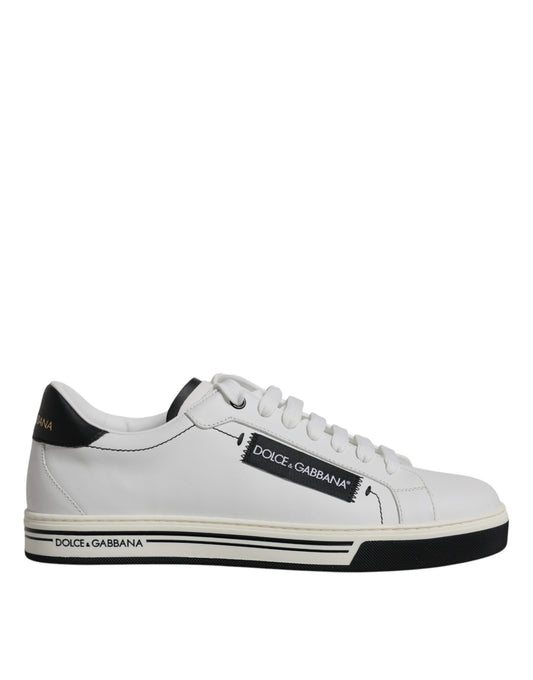 Dolce & Gabbana White Leather Low Top Men Sneakers Shoes EU41 / US8