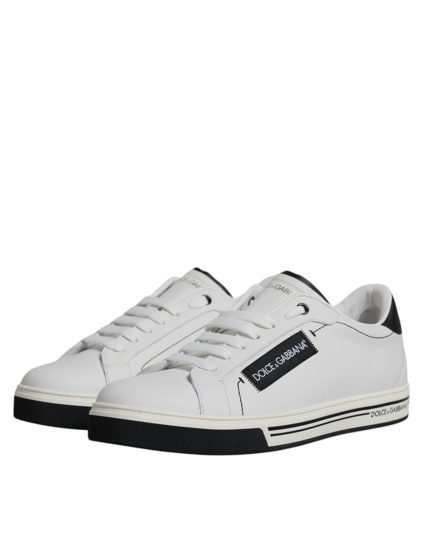 Dolce & Gabbana White Leather Low Top Men Sneakers Shoes EU41 / US8