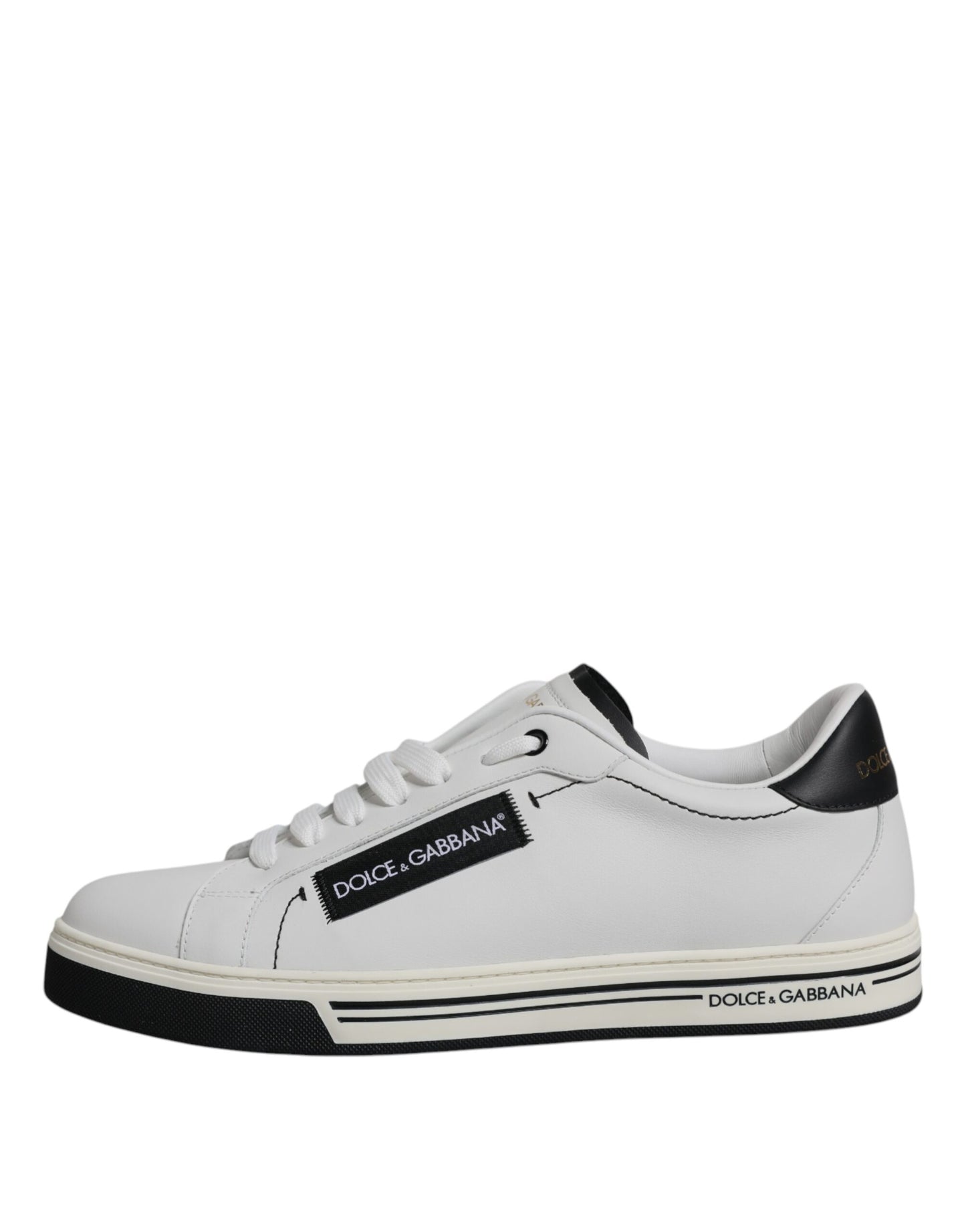 Dolce & Gabbana White Leather Low Top Men Sneakers Shoes EU41 / US8