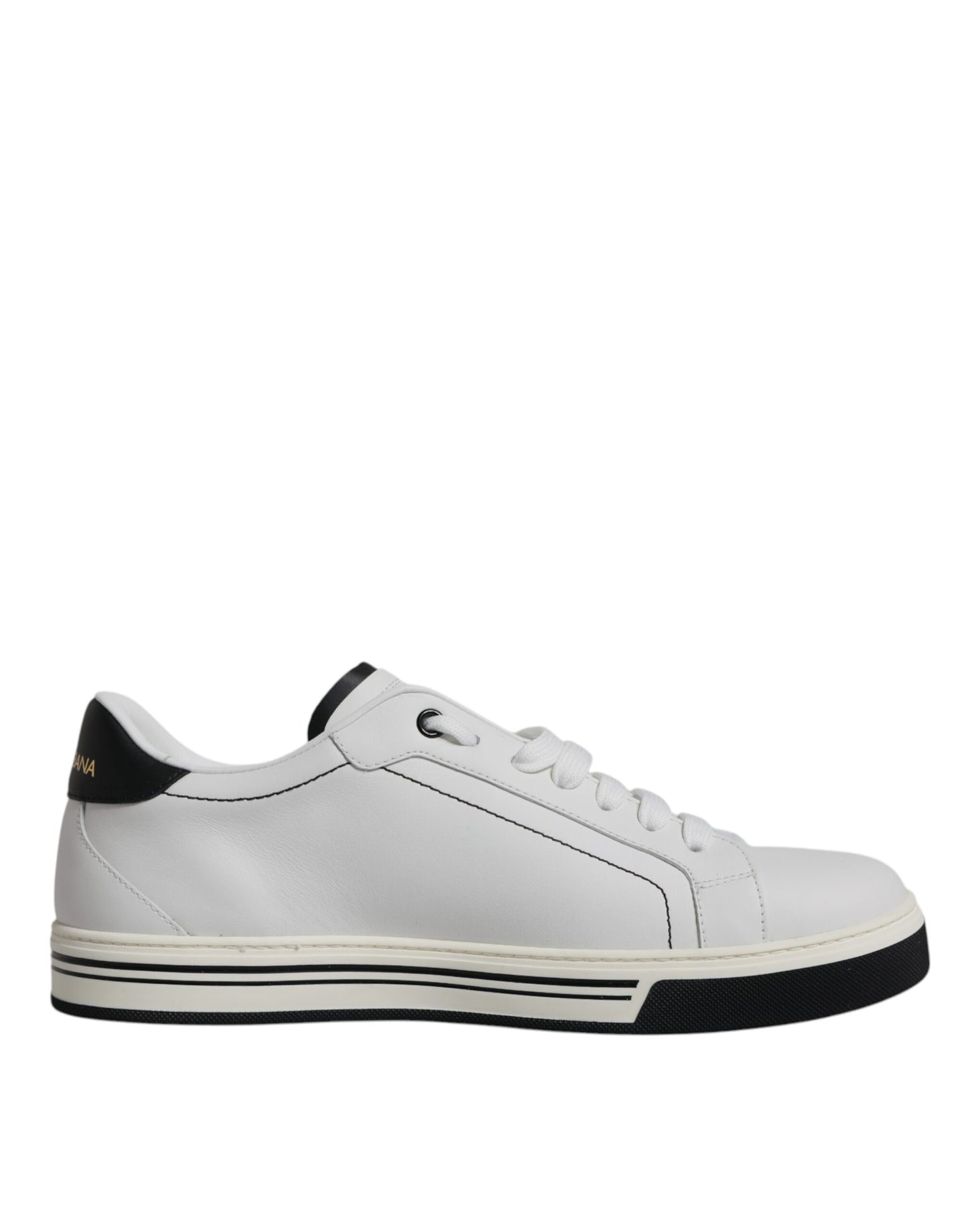 Dolce & Gabbana White Leather Low Top Men Sneakers Shoes EU41 / US8