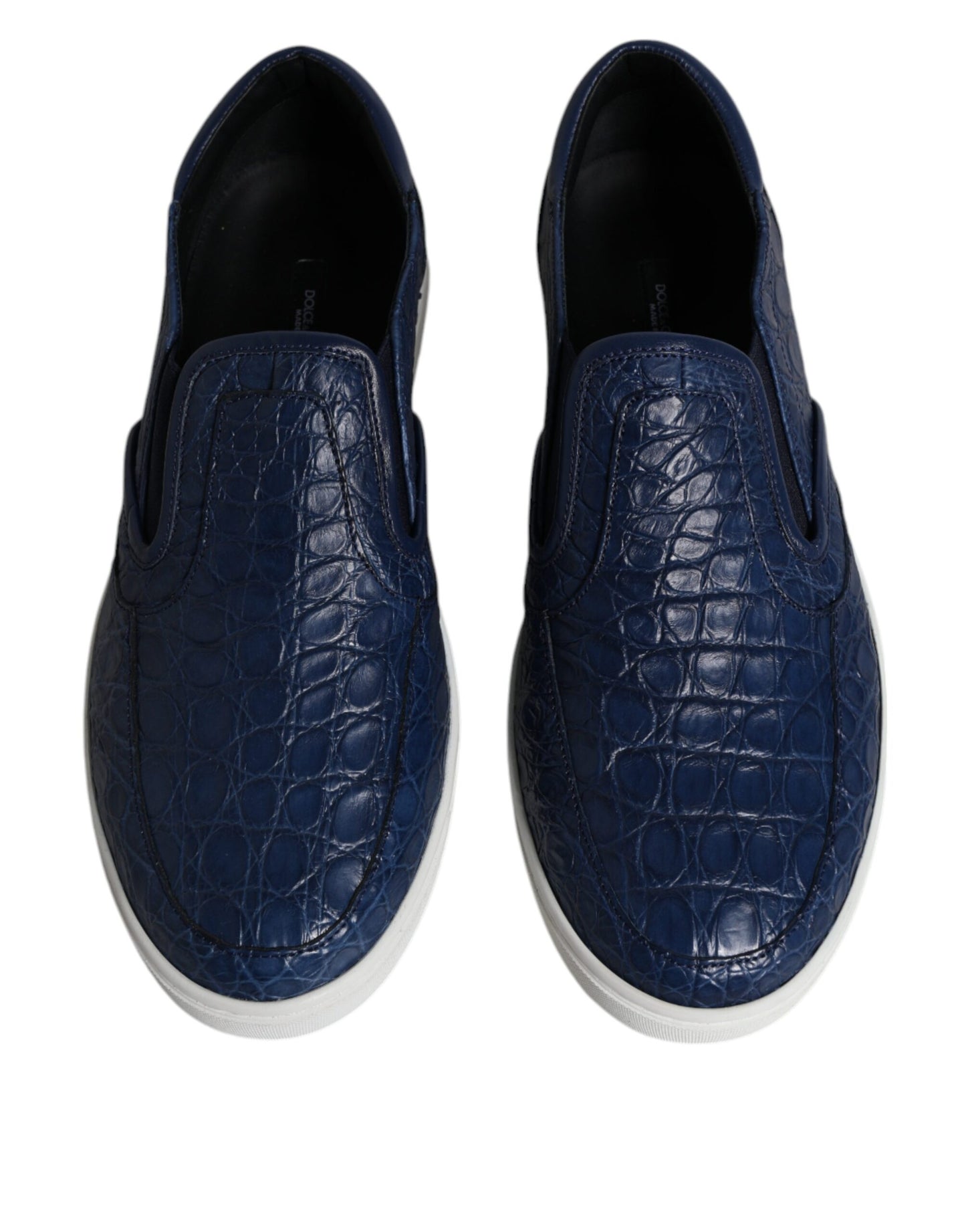 Dolce & Gabbana Blue Croc Exotic Leather Men Sneakers Shoes EU41 / US8