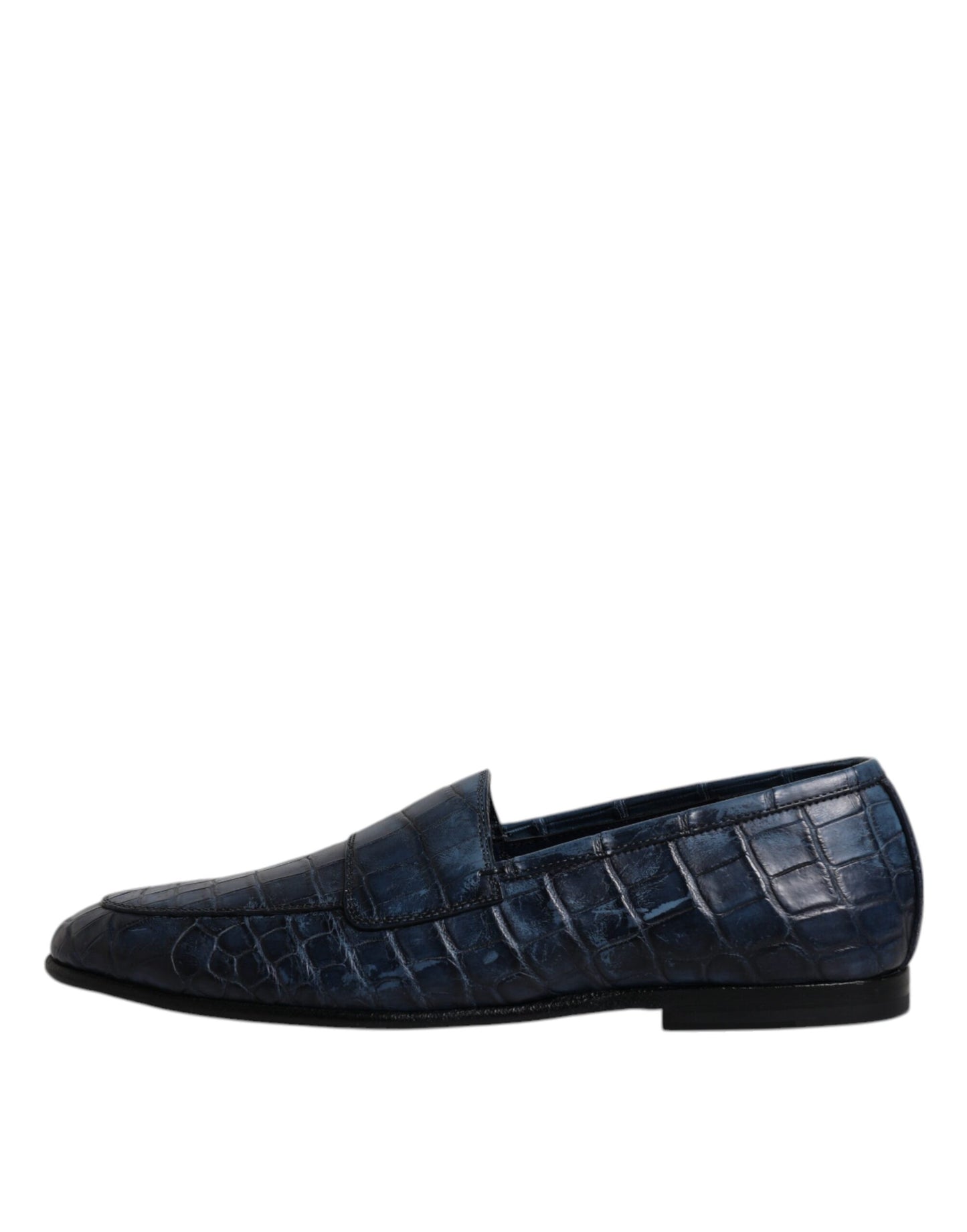 Dolce & Gabbana Blue Exotic Leather Moccasin Slip On Shoes EU42 / US9