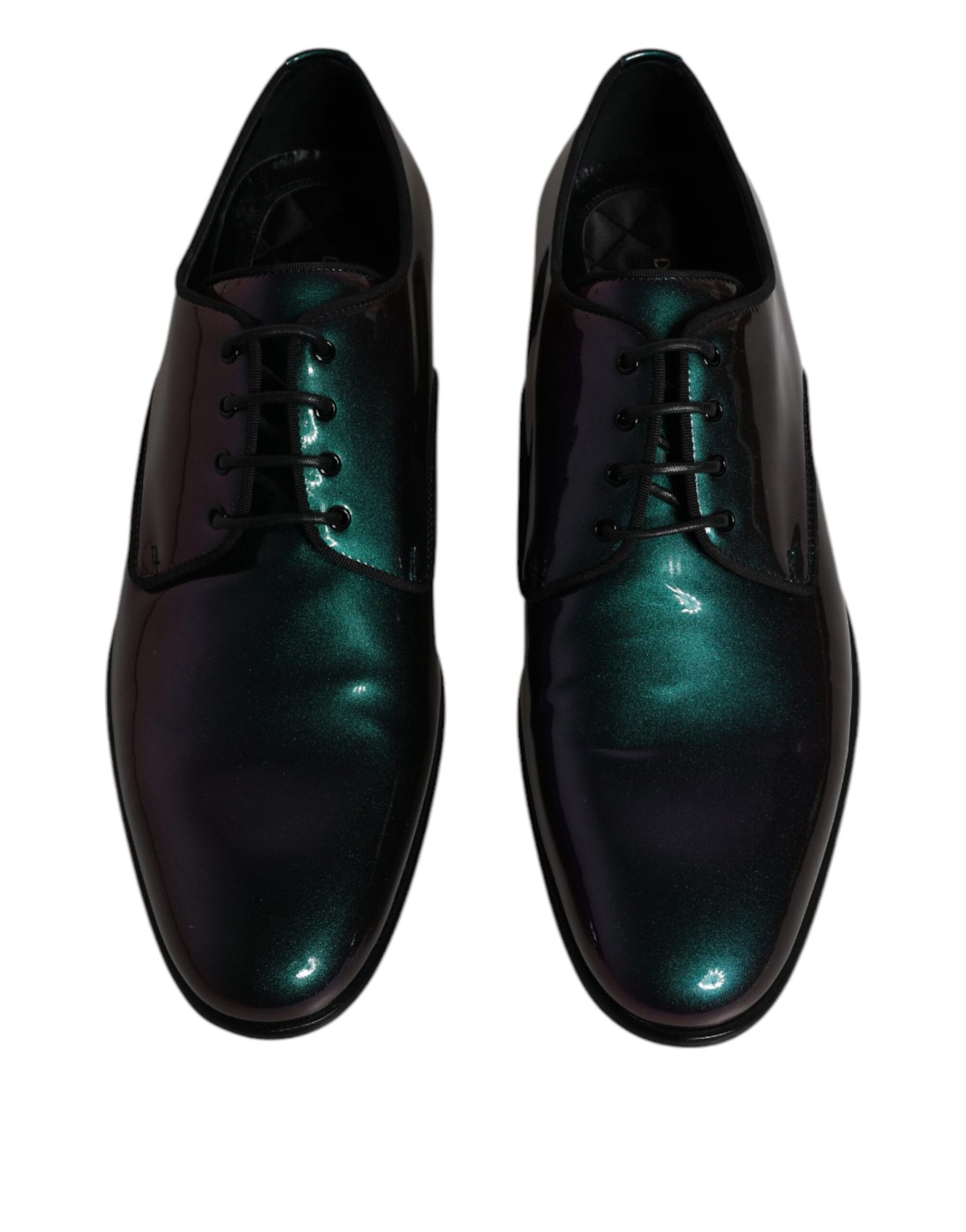 Dolce & Gabbana Peacock Patent Leather Derby Men Dress Shoes EU44 / US11