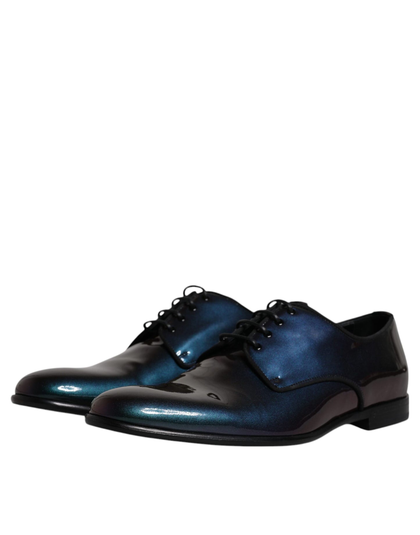 Dolce & Gabbana Peacock Patent Leather Derby Men Dress Shoes EU44 / US11