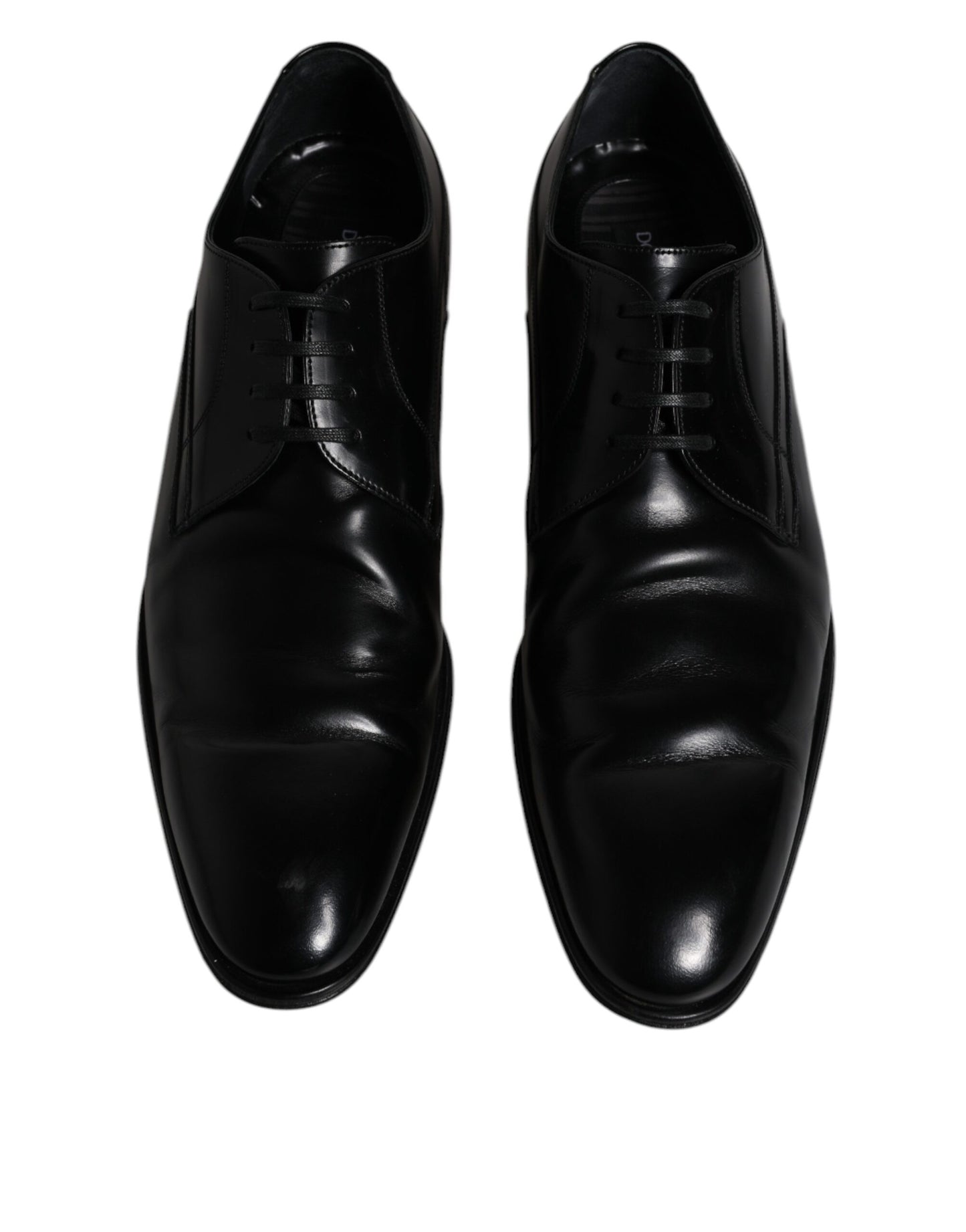 Dolce & Gabbana Black Leather Derby Formal Men Dress Shoes EU44 / US11