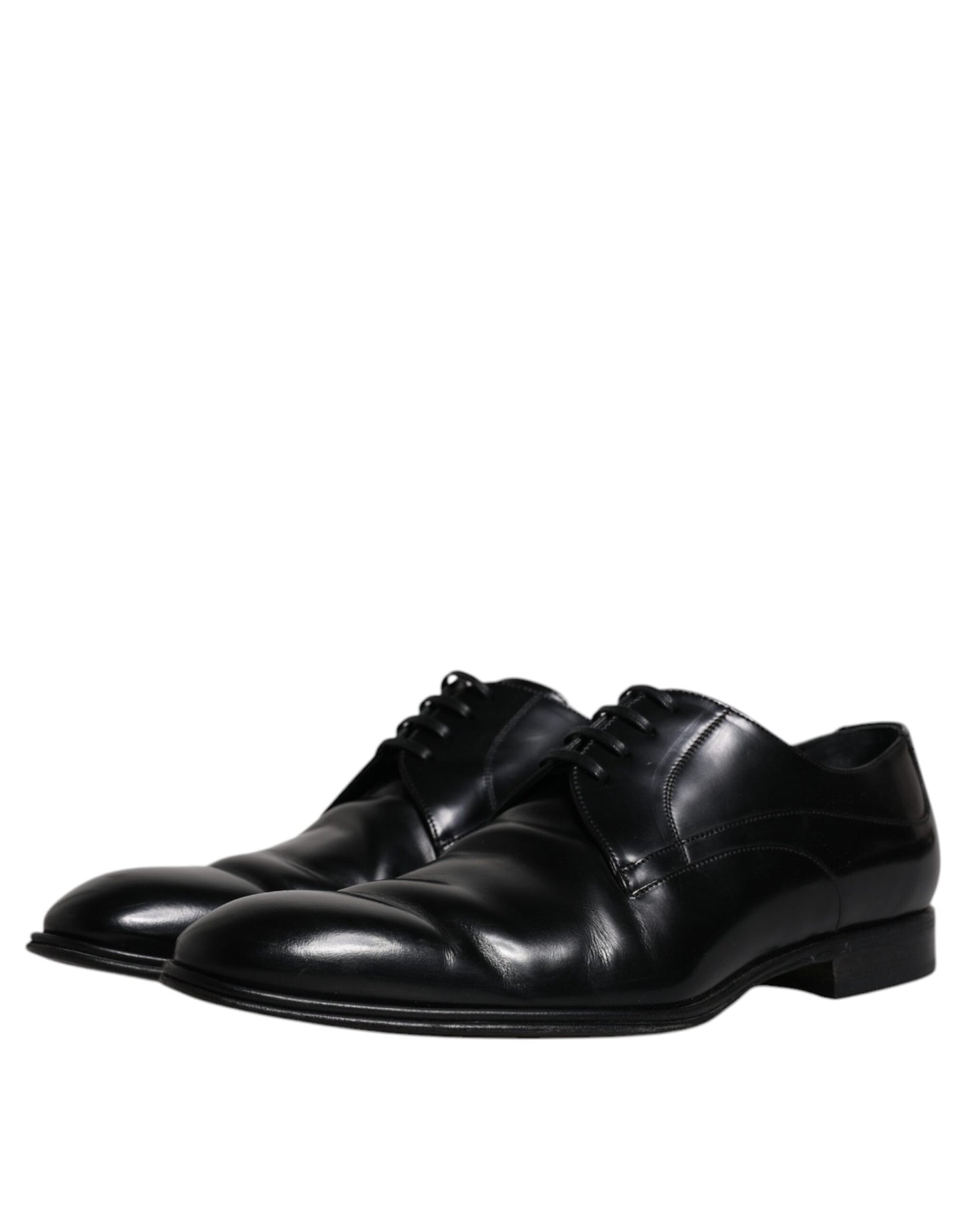 Dolce & Gabbana Black Leather Derby Formal Men Dress Shoes EU44 / US11