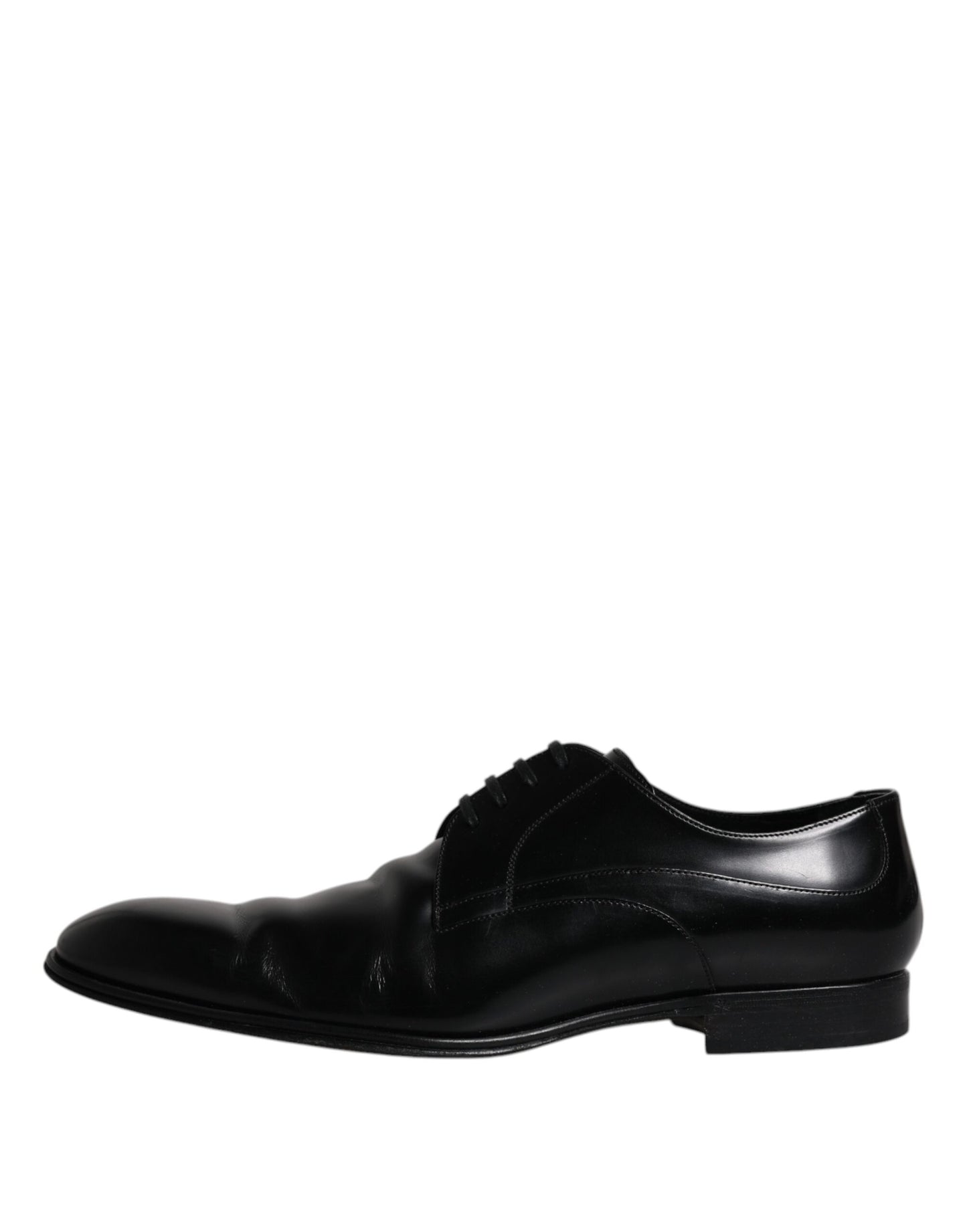 Dolce & Gabbana Black Leather Derby Formal Men Dress Shoes EU44 / US11