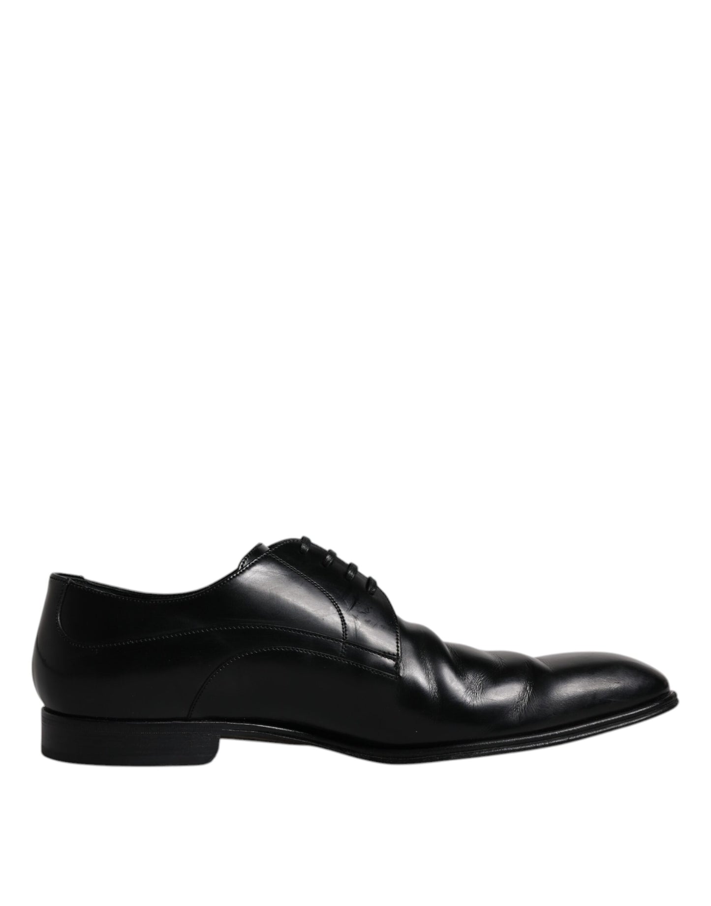 Dolce & Gabbana Black Leather Derby Formal Men Dress Shoes EU44 / US11