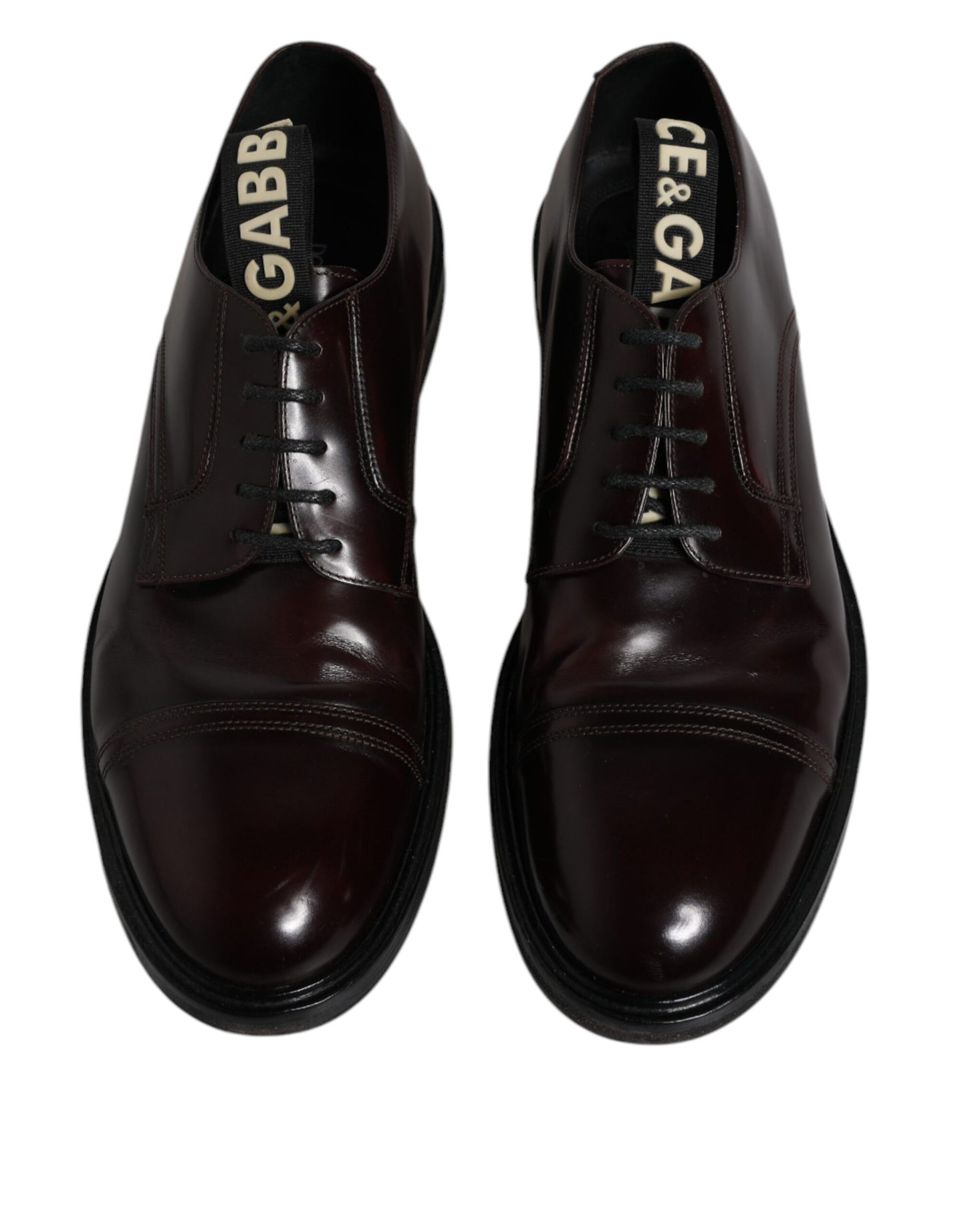 Dolce & Gabbana Bordeaux Leather Derby Formal Dress Shoes EU43 / US10