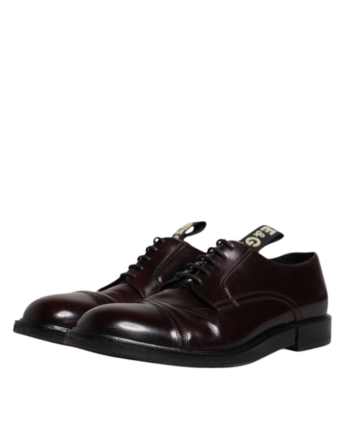 Dolce & Gabbana Bordeaux Leather Derby Formal Dress Shoes EU43 / US10