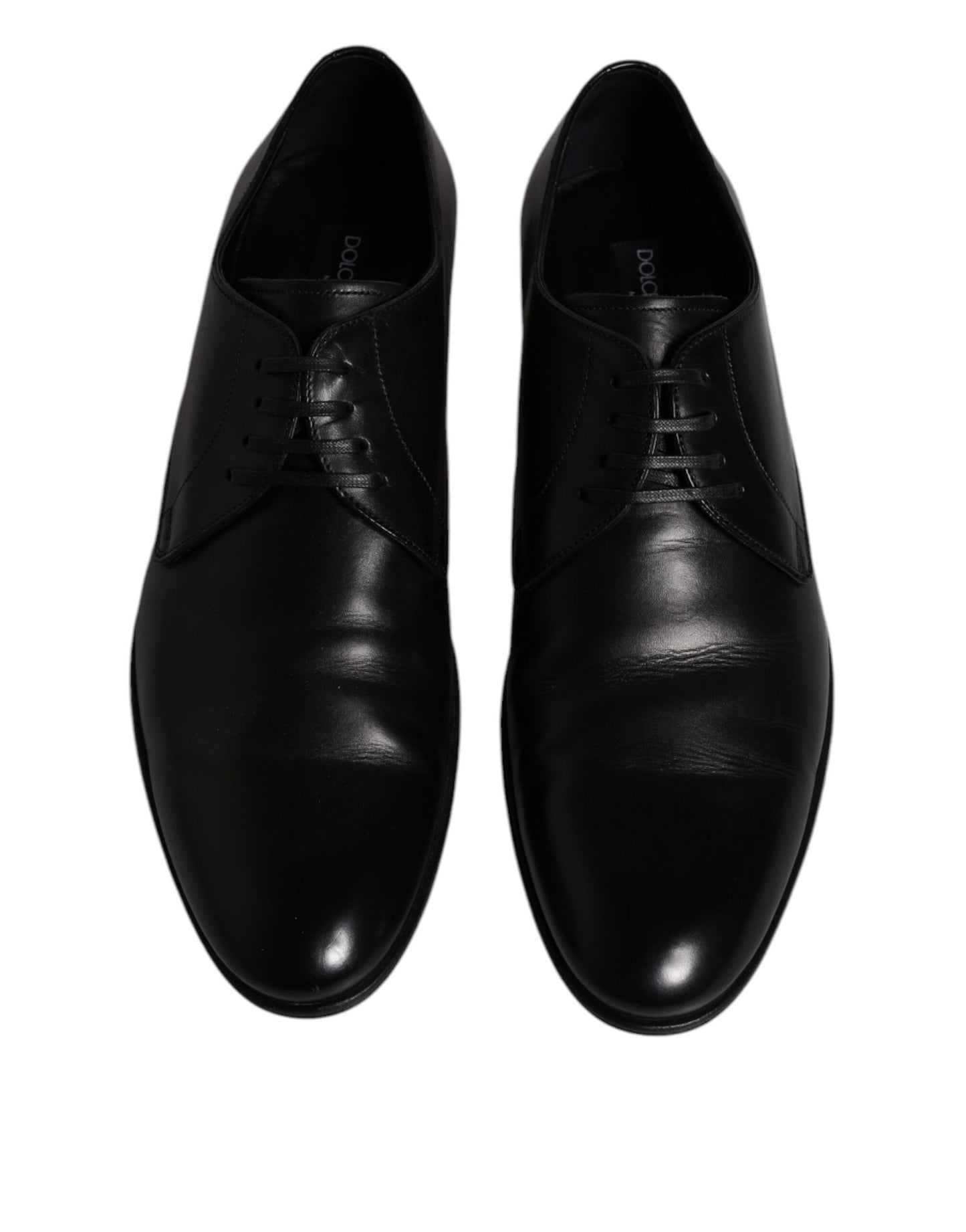 Dolce & Gabbana Black Leather Lace Up Men Derby Formal Shoes EU42 / US9