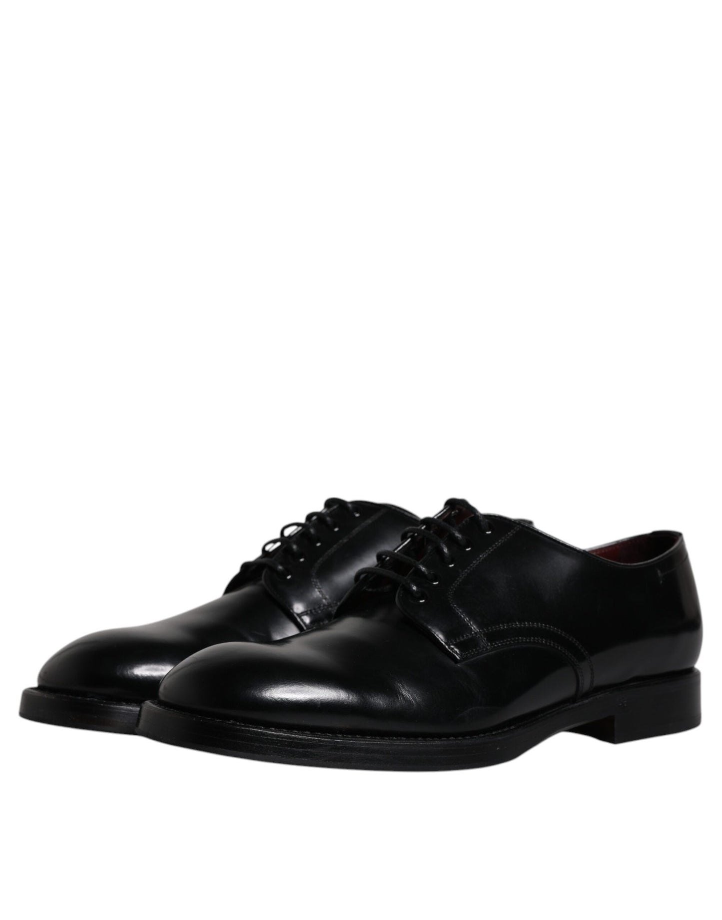 Dolce & Gabbana Black Leather Lace Up Men Derby Formal Shoes EU44 / US11