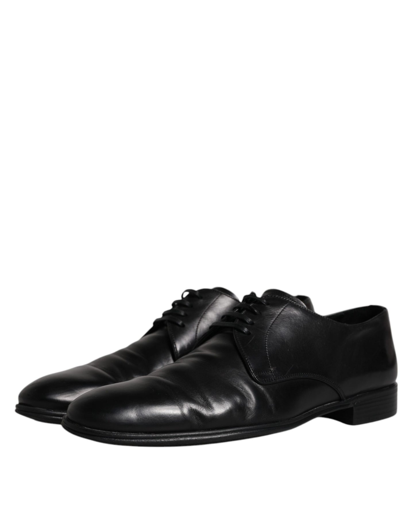 Dolce & Gabbana Black Leather Lace Up Men Derby Formal Shoes EU42 / US9