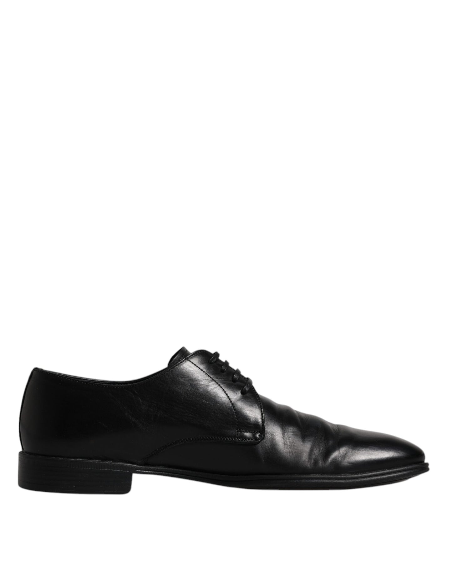 Dolce & Gabbana Black Leather Lace Up Men Derby Formal Shoes EU42 / US9