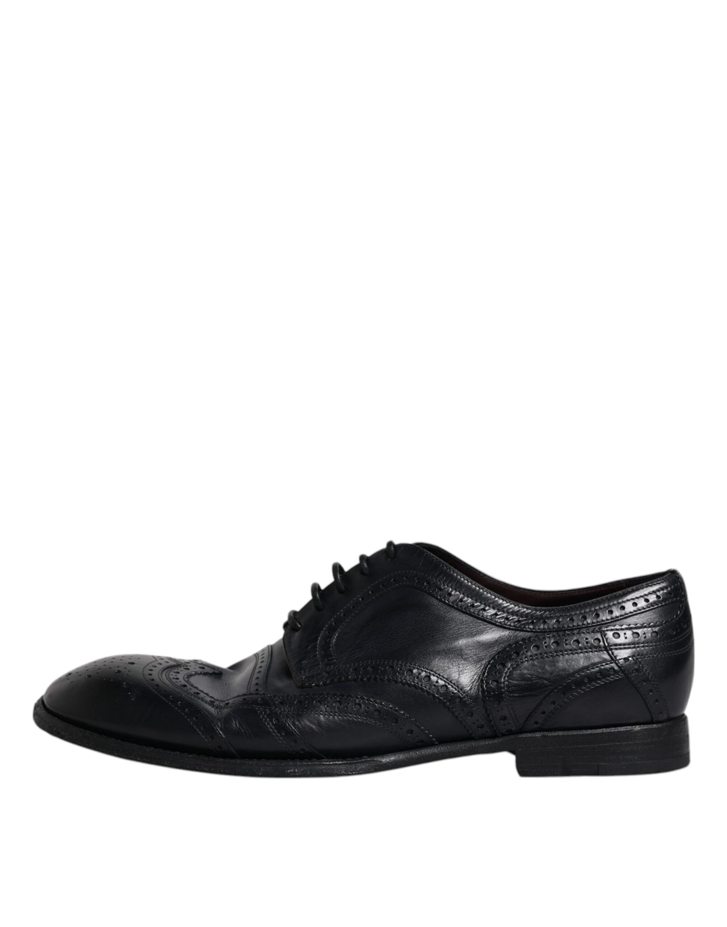 Dolce & Gabbana Blue Leather Derby Wingtip Formal Shoes EU44 / US11