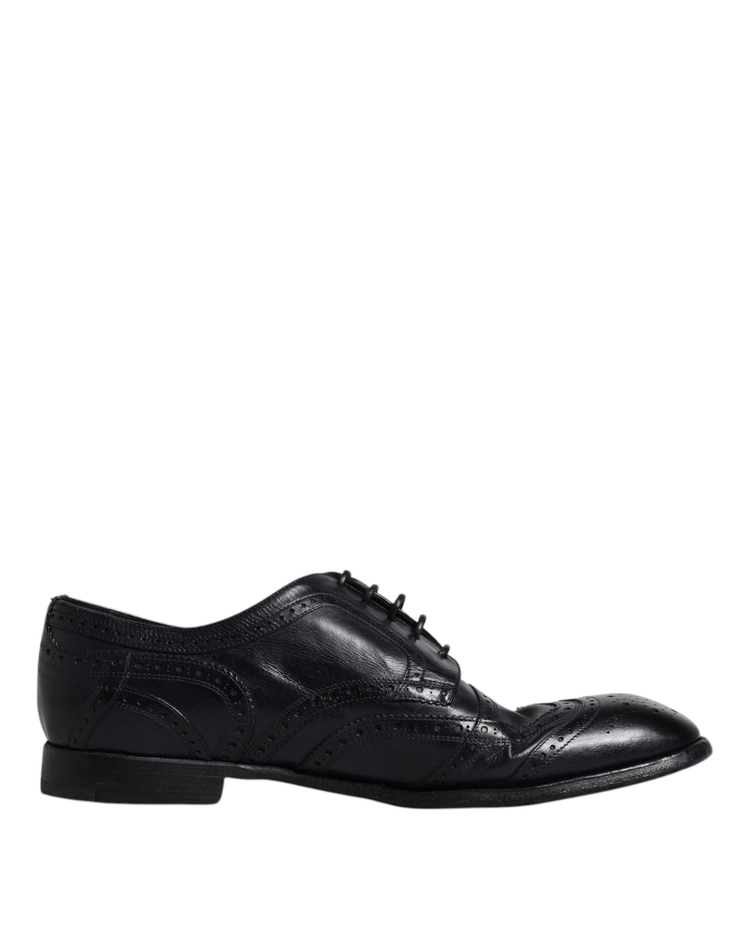 Dolce & Gabbana Blue Leather Derby Wingtip Formal Shoes EU44 / US11