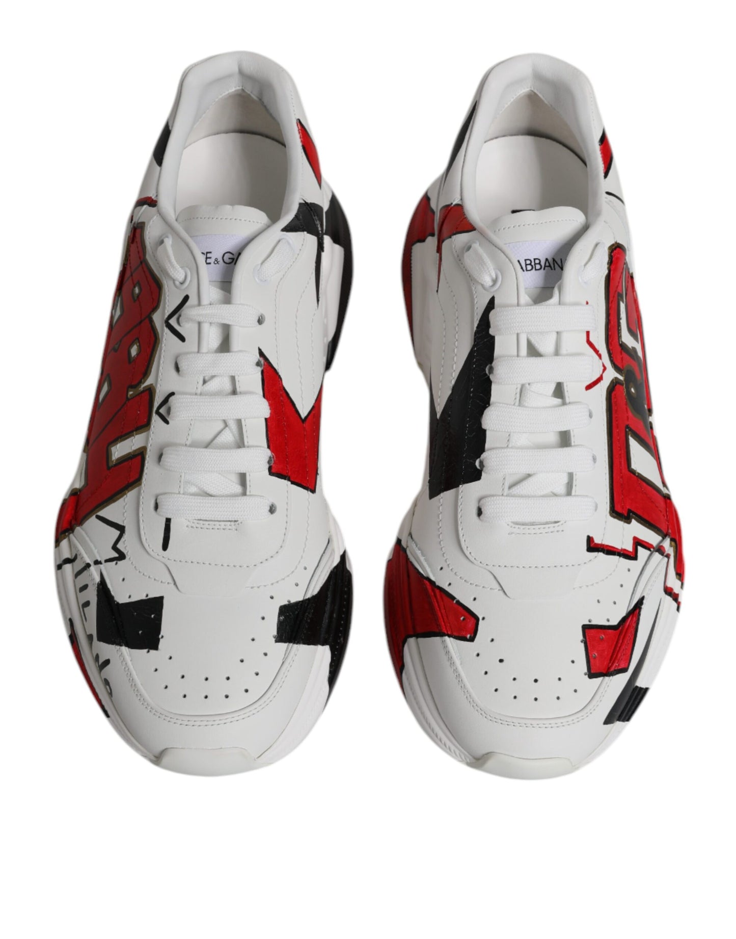 Dolce & Gabbana White Daymaster Hand Painted Sneakers Shoes EU46 / US13