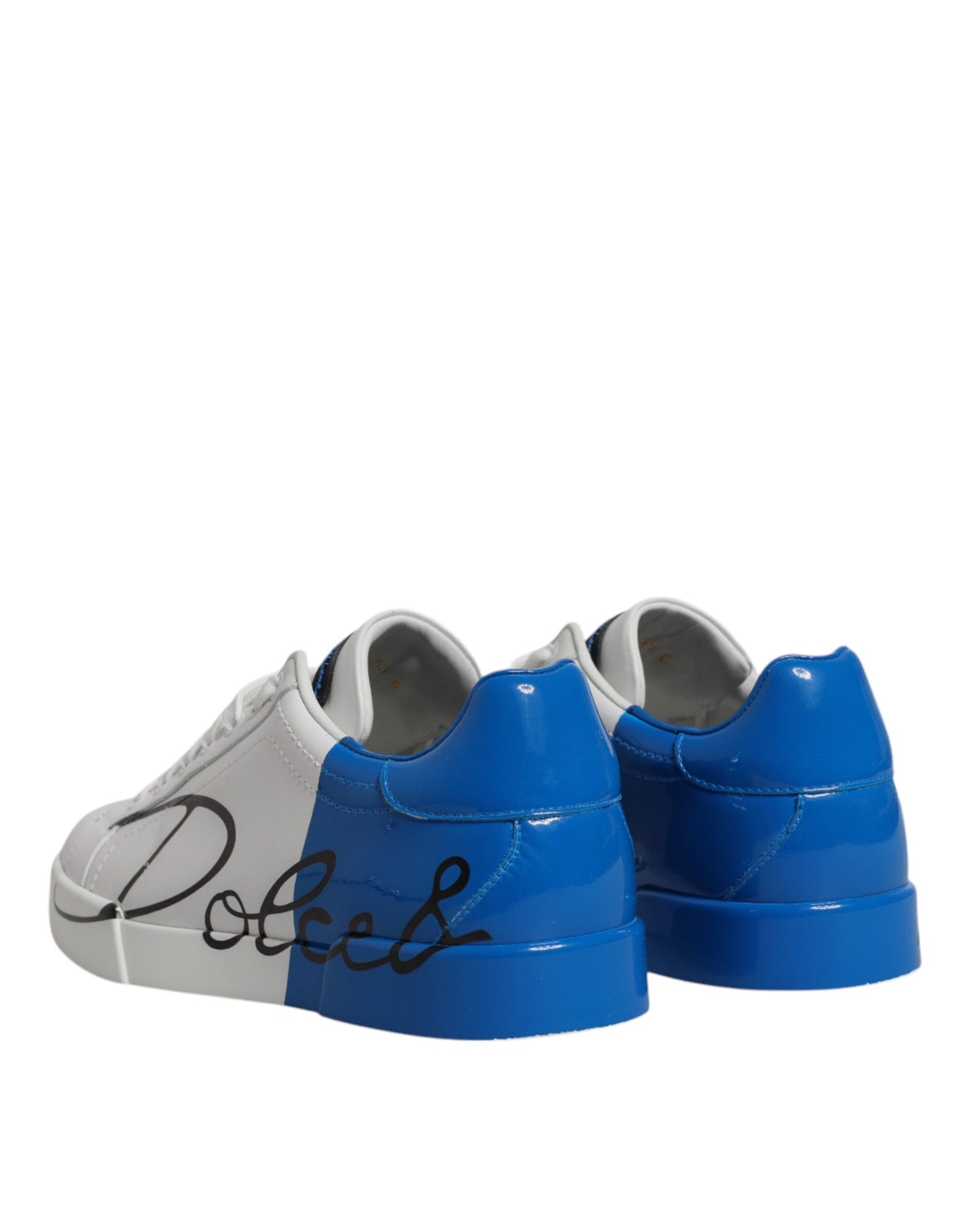 Dolce & Gabbana White Blue Portofino Low Top Sneakers Shoes EU40 / US7