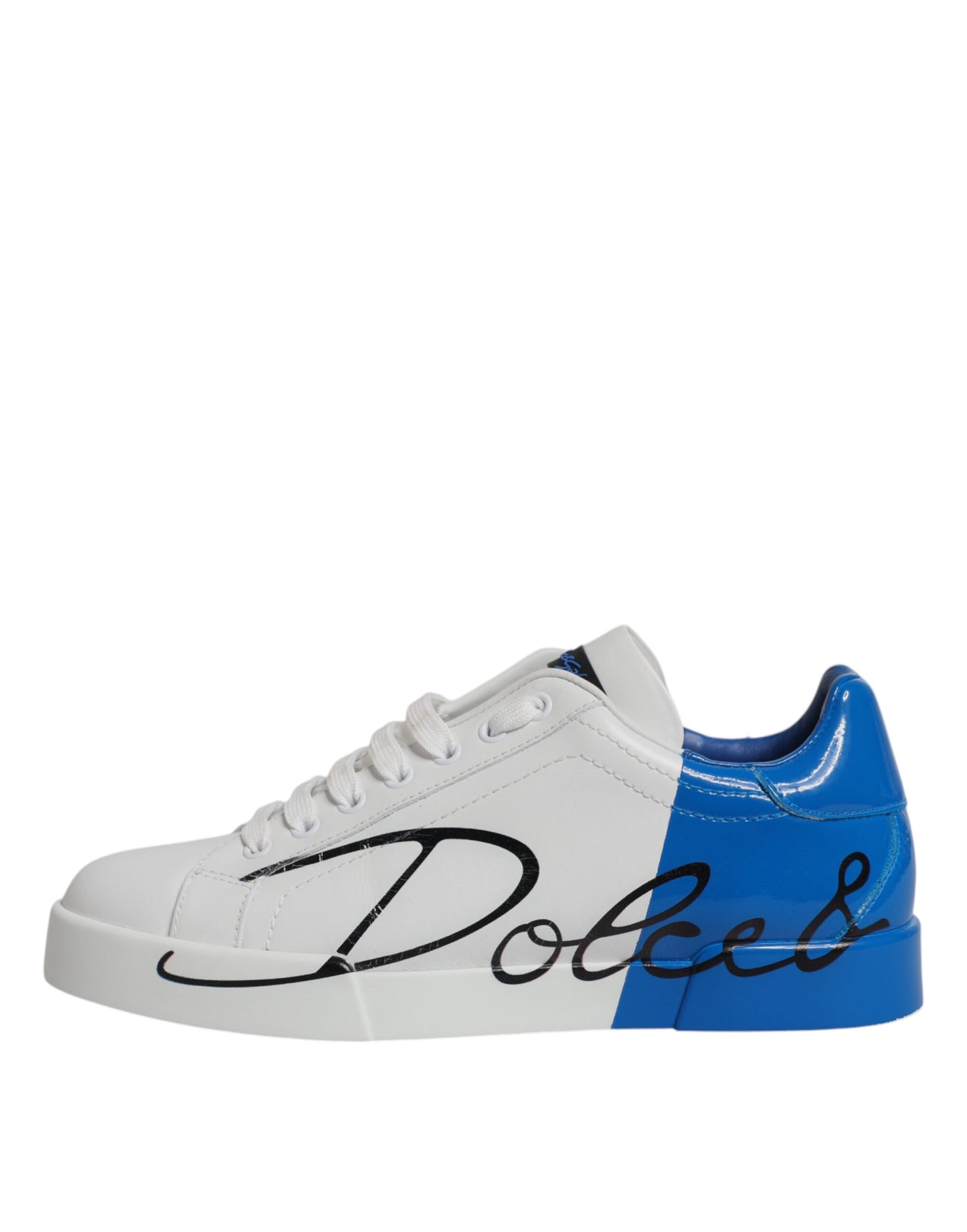 Dolce & Gabbana White Blue Portofino Low Top Sneakers Shoes EU40 / US7