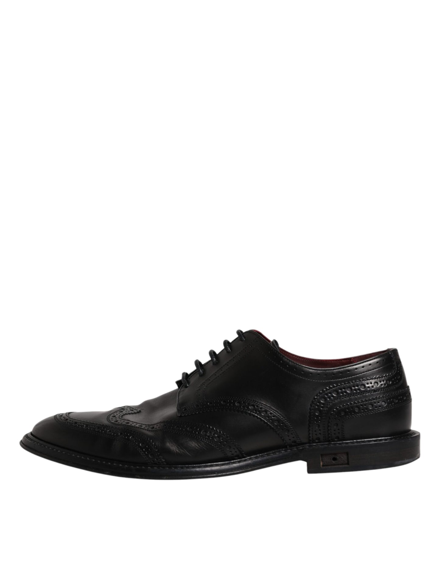 Dolce & Gabbana Black Leather Derby Wingtip Formal Shoes EU44 / US11