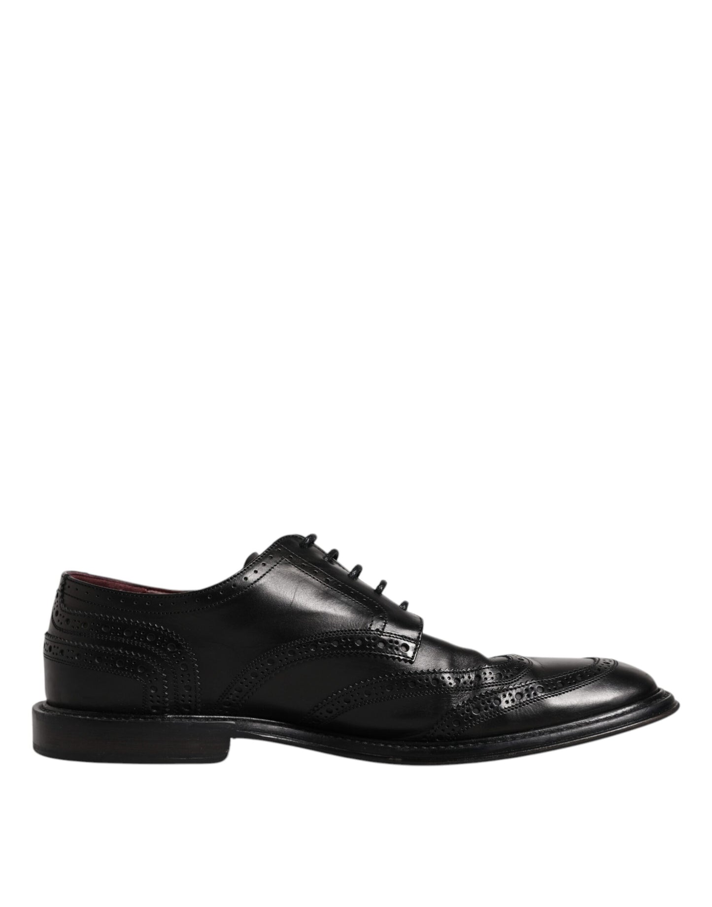 Dolce & Gabbana Black Leather Derby Wingtip Formal Shoes EU44 / US11