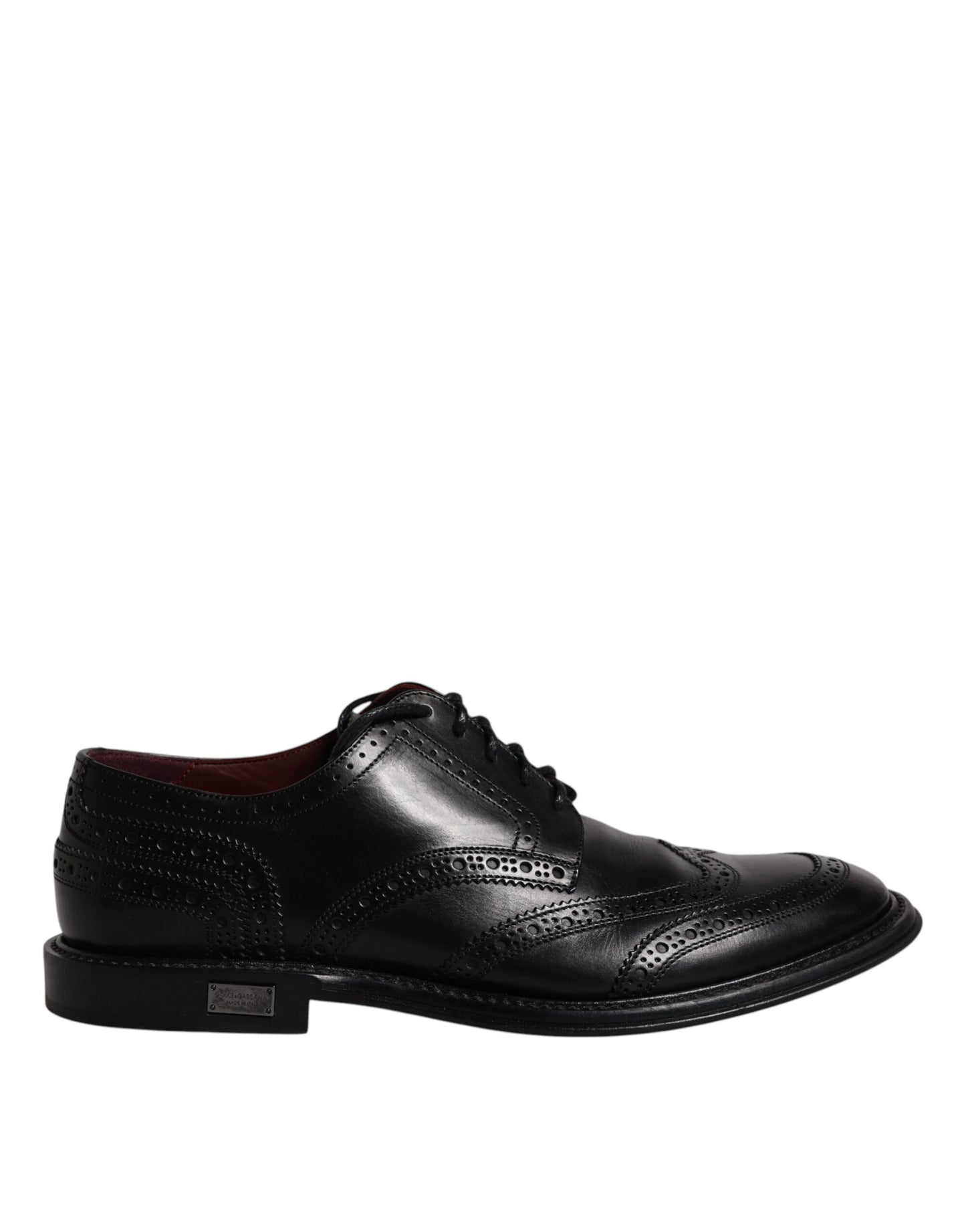 Dolce & Gabbana Black Leather Derby Wingtip Formal Shoes EU41 / US8