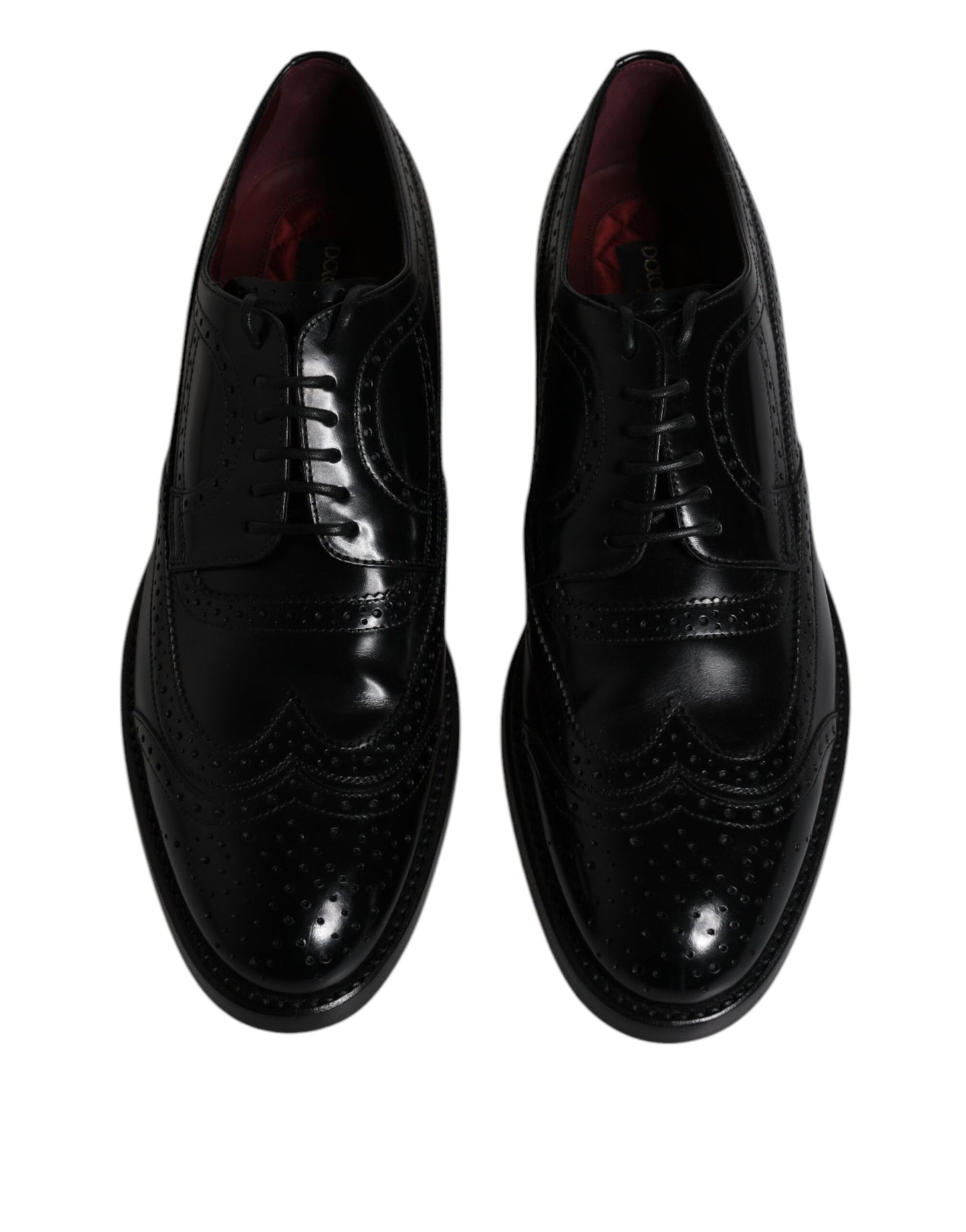 Dolce & Gabbana Black Leather Derby Wingtip Formal Shoes EU43 / US10