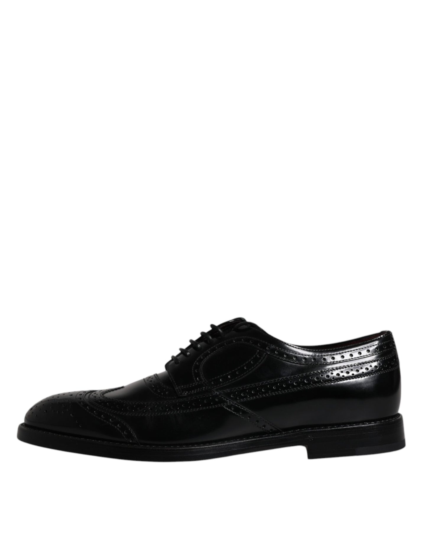 Dolce & Gabbana Black Leather Derby Wingtip Formal Shoes EU43 / US10