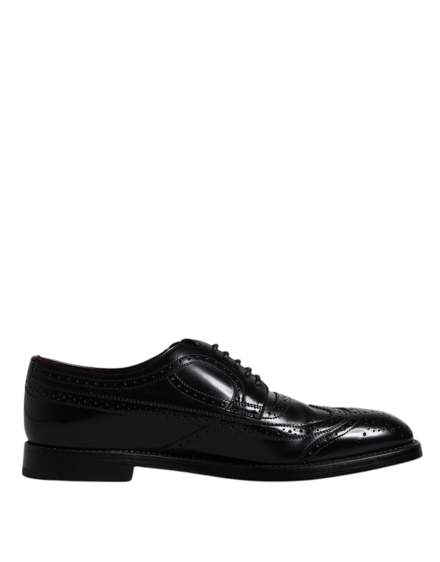 Dolce & Gabbana Black Leather Derby Wingtip Formal Shoes EU43 / US10