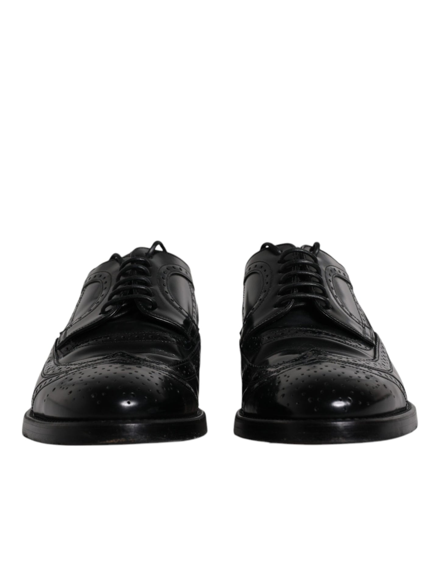 Dolce & Gabbana Black Leather Derby Wingtip Formal Shoes EU43 / US10